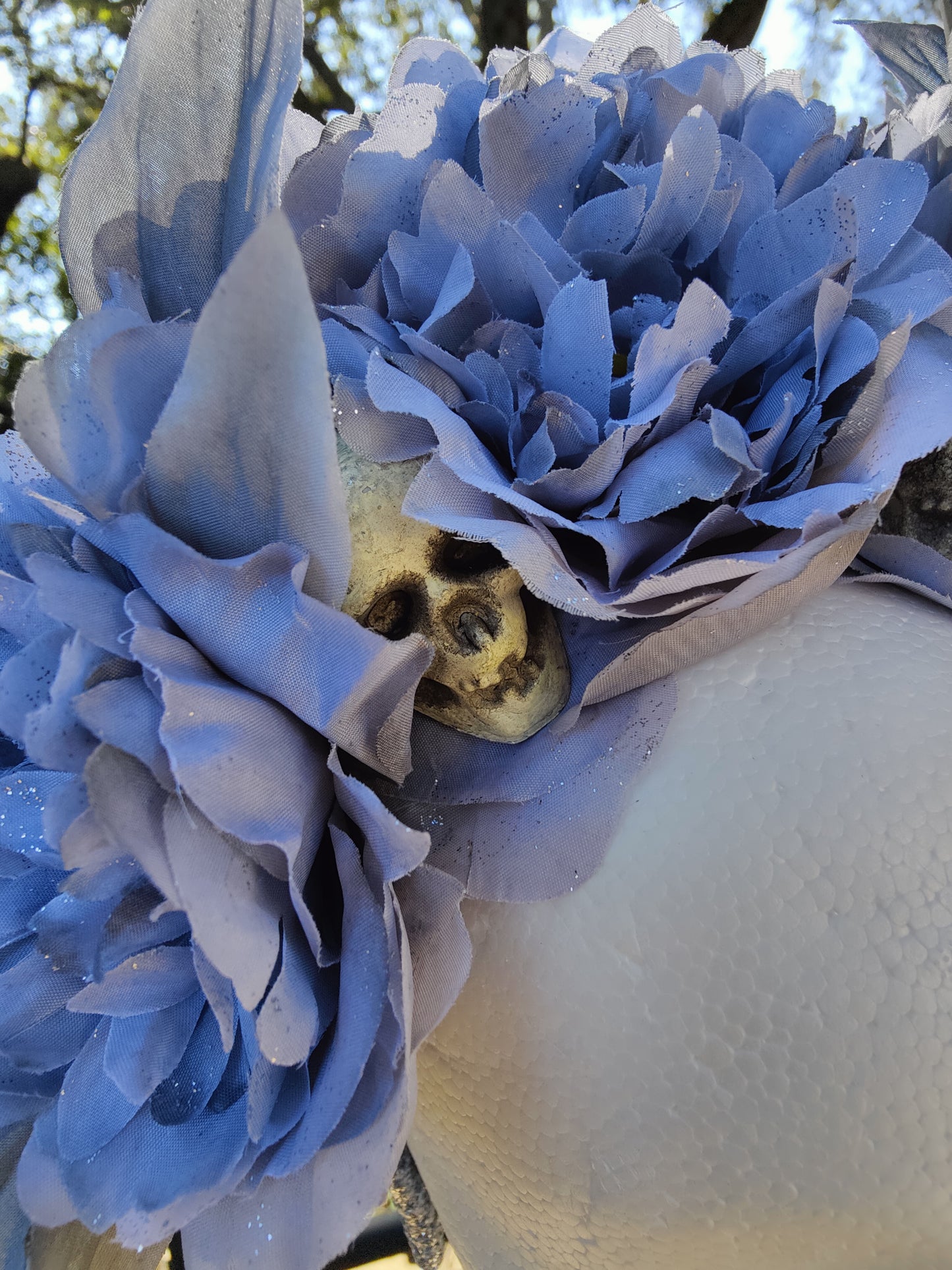 Grey Haunted Bride Flower Crown