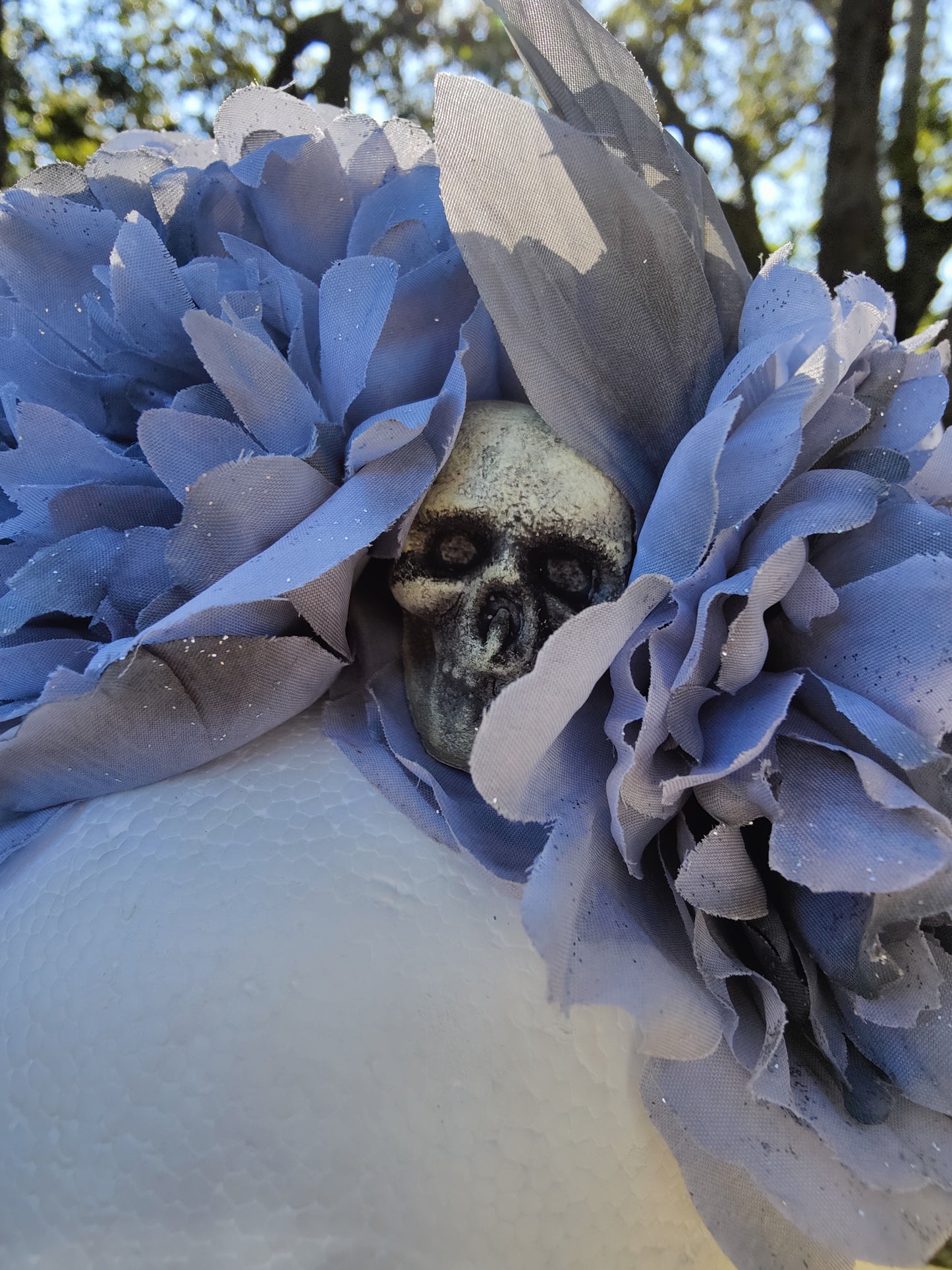 Grey Haunted Bride Flower Crown