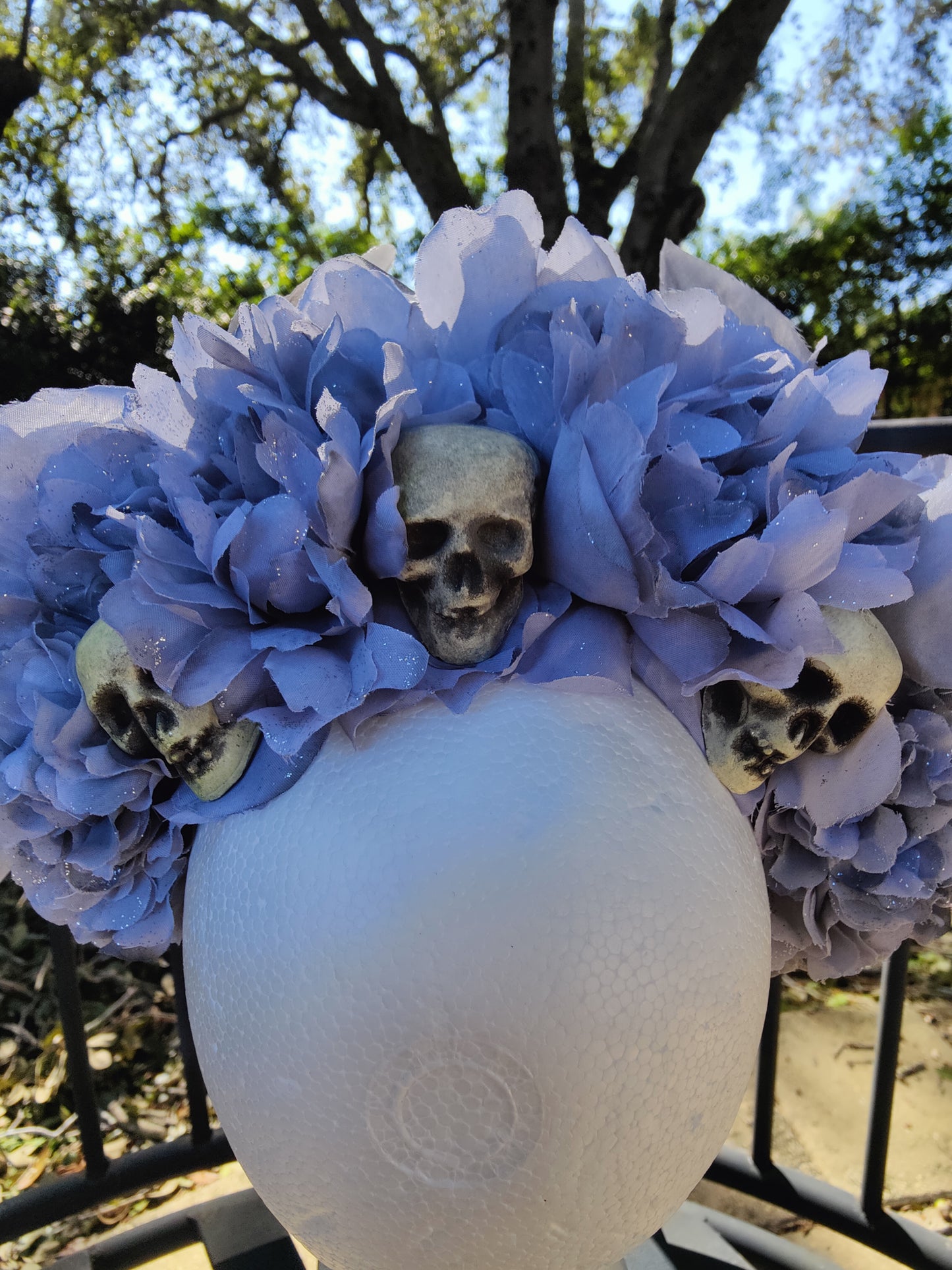 Grey Haunted Bride Flower Crown