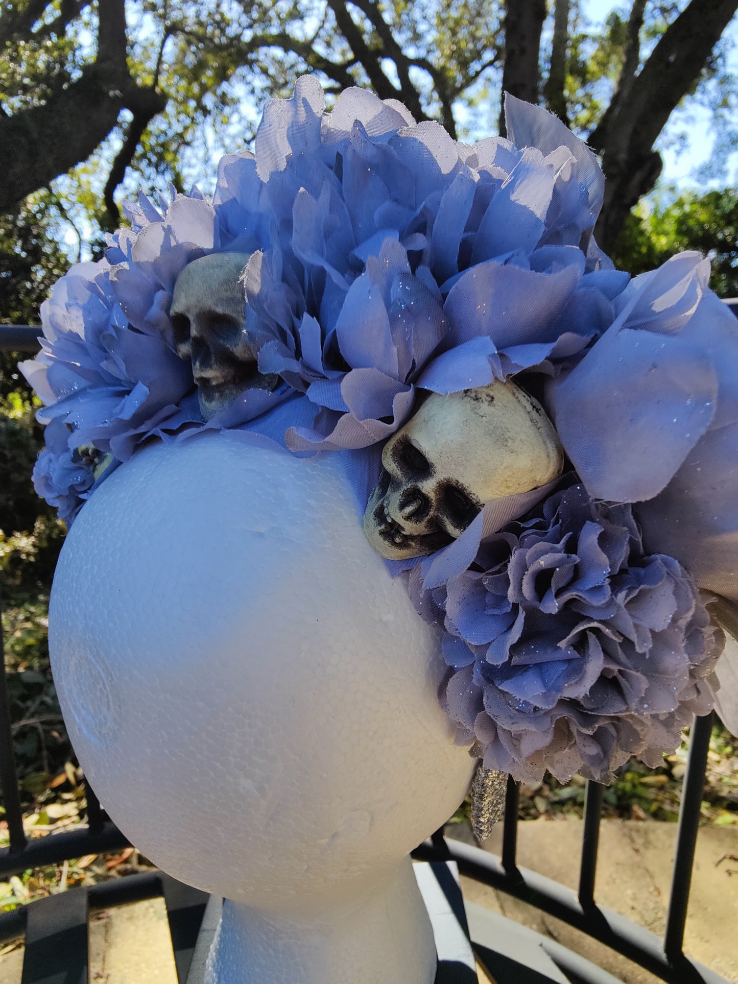 Grey Haunted Bride Flower Crown