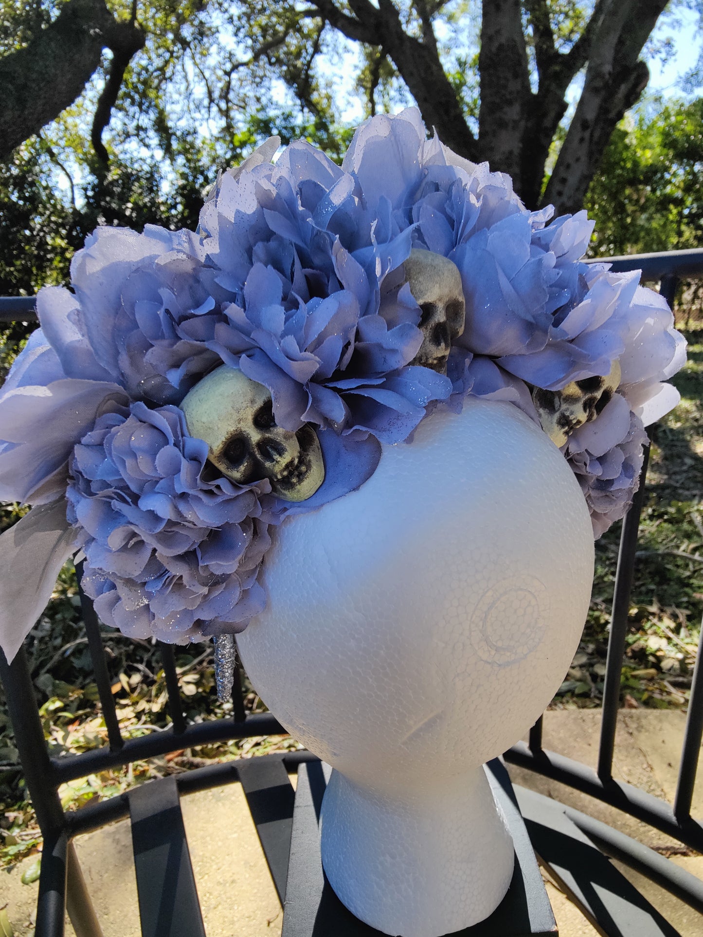 Grey Haunted Bride Flower Crown