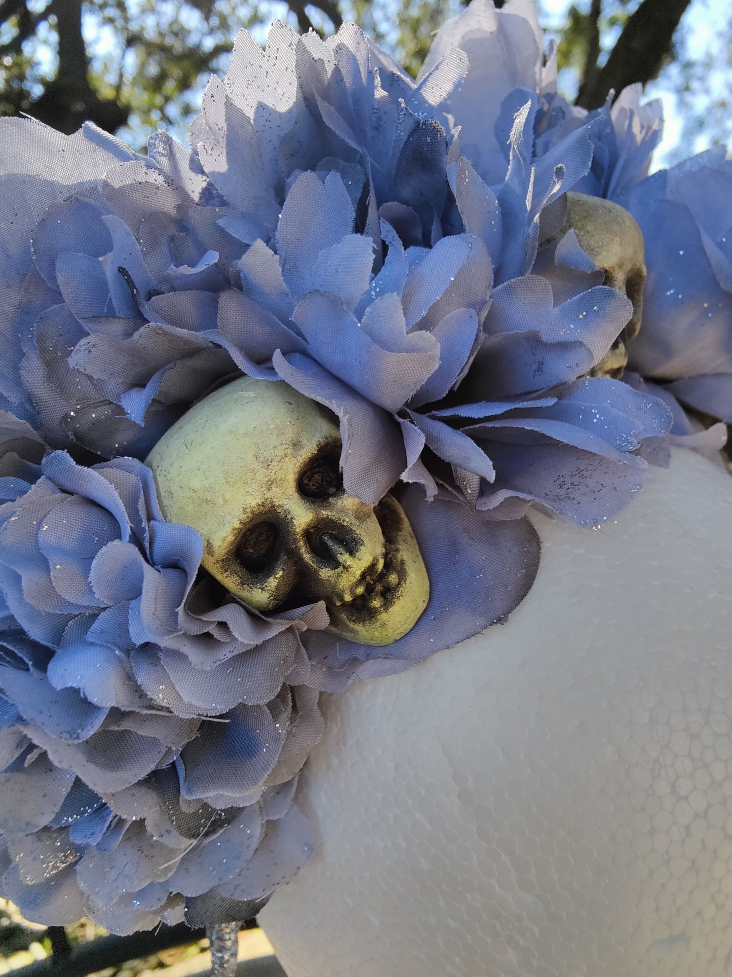 Grey Haunted Bride Flower Crown