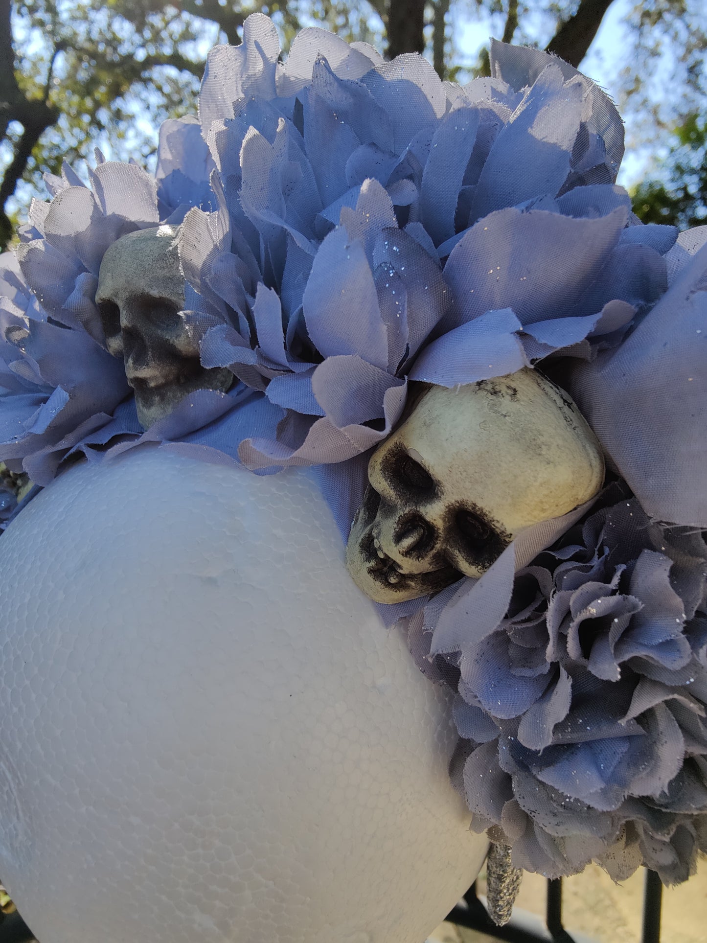 Grey Haunted Bride Flower Crown