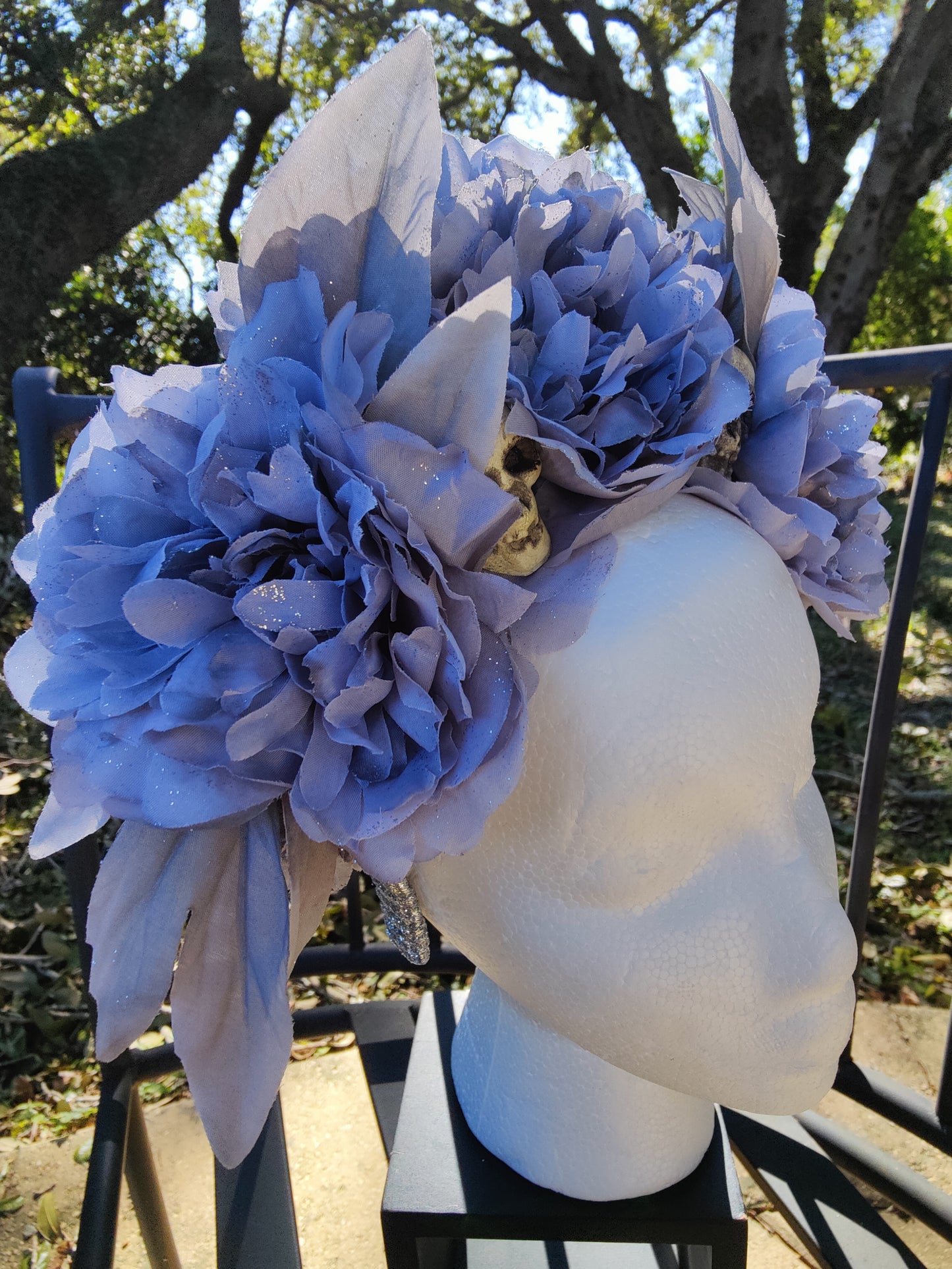 Grey Haunted Bride Flower Crown