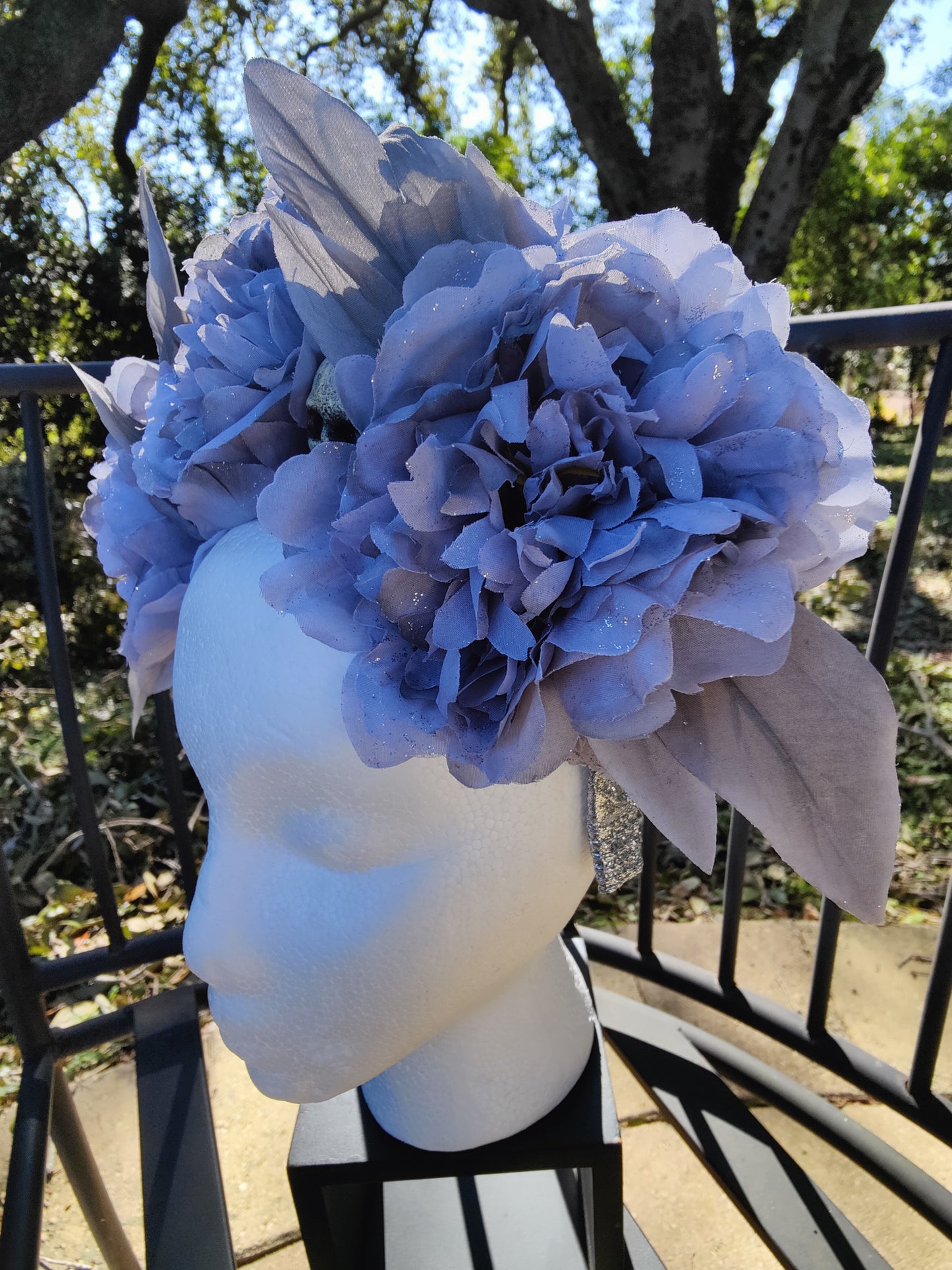 Grey Haunted Bride Flower Crown