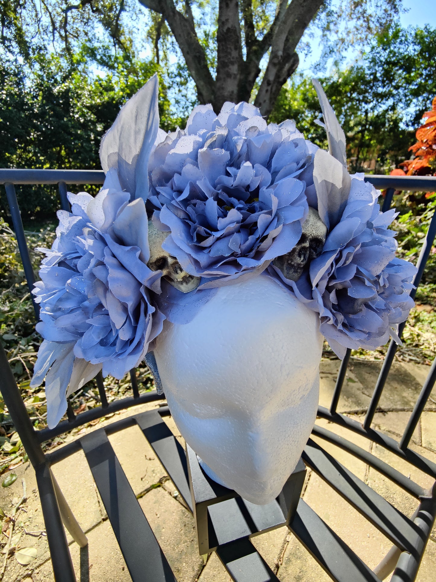 Grey Haunted Bride Flower Crown