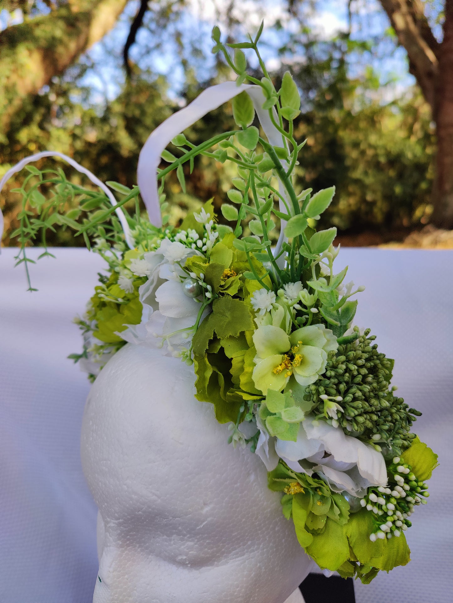 Green Forest Summer Nymph Flower Crown