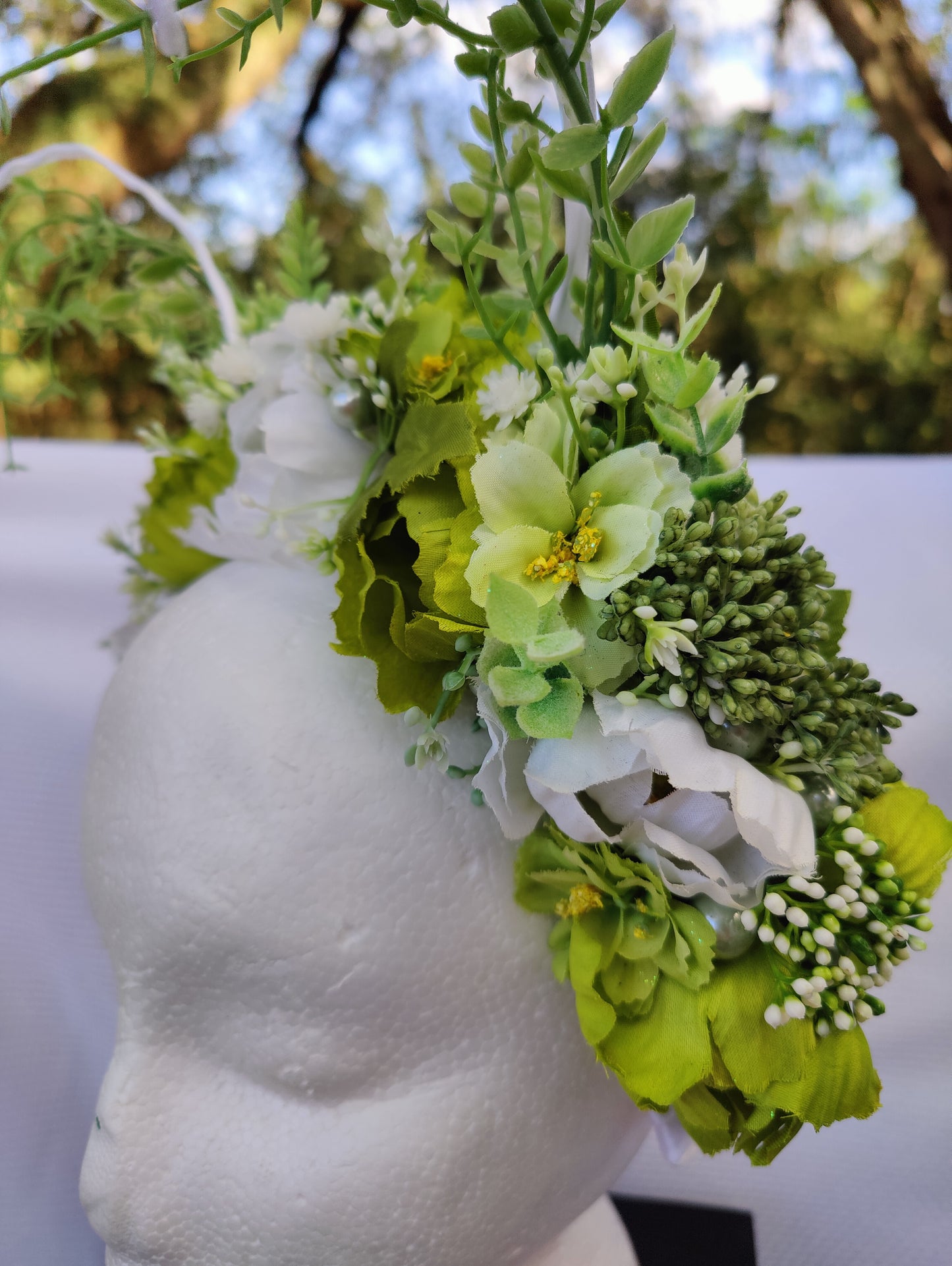 Green Forest Summer Nymph Flower Crown