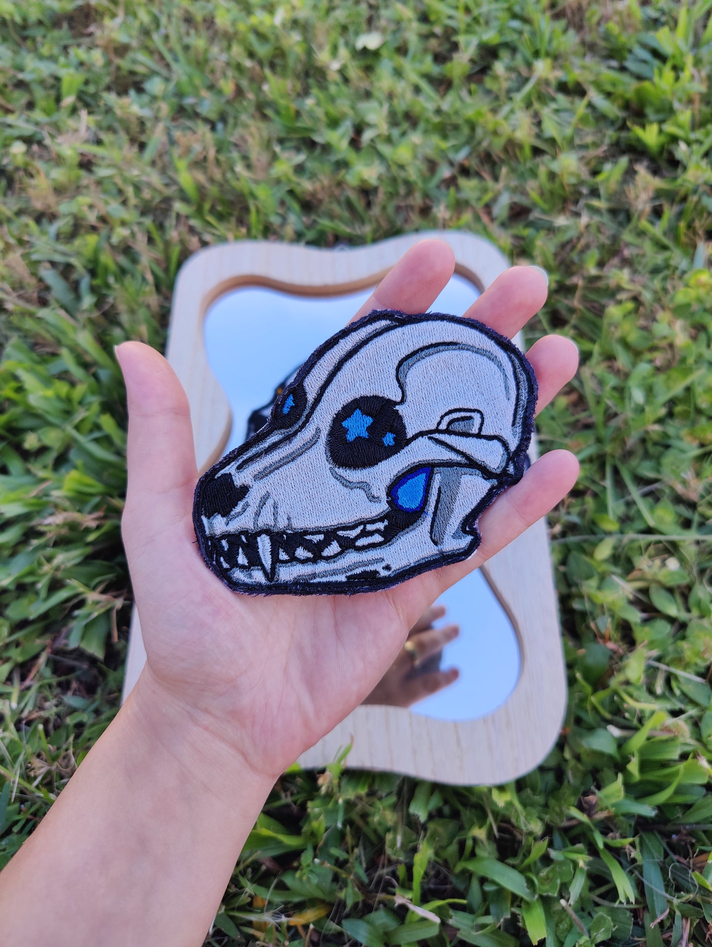 Canine Skull 4" Iron-on Patch