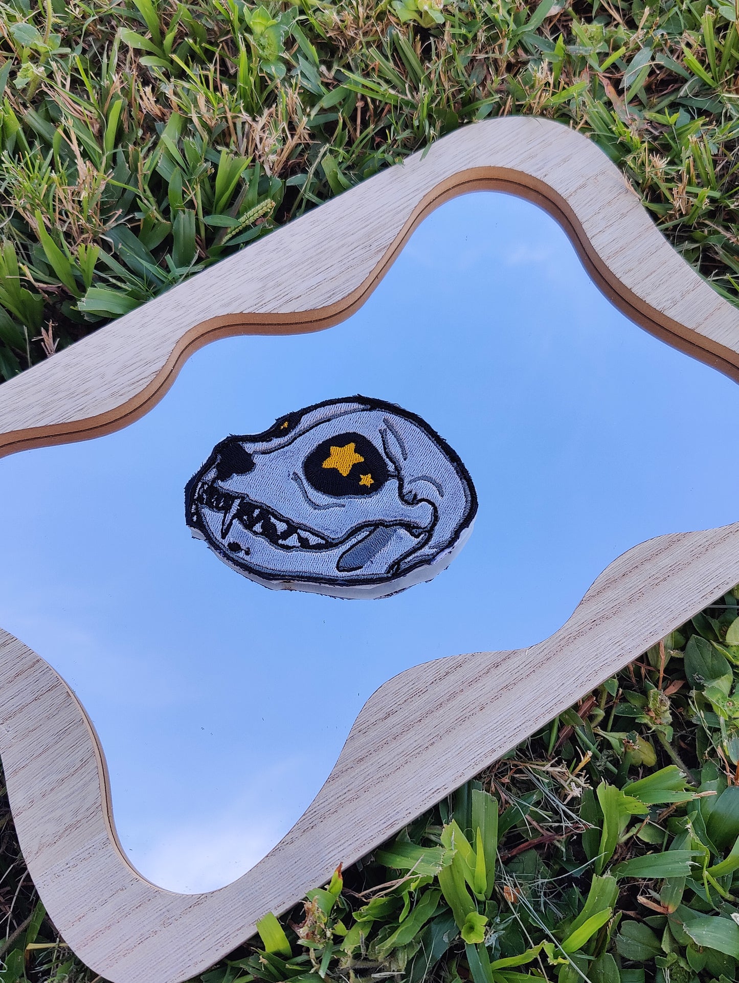 Feline Skull 4" Iron-on Patch