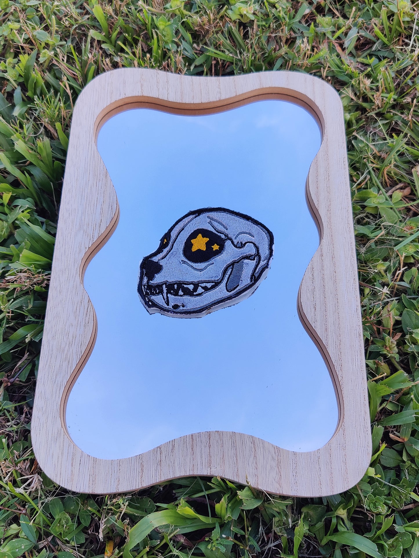 Feline Skull 4" Iron-on Patch