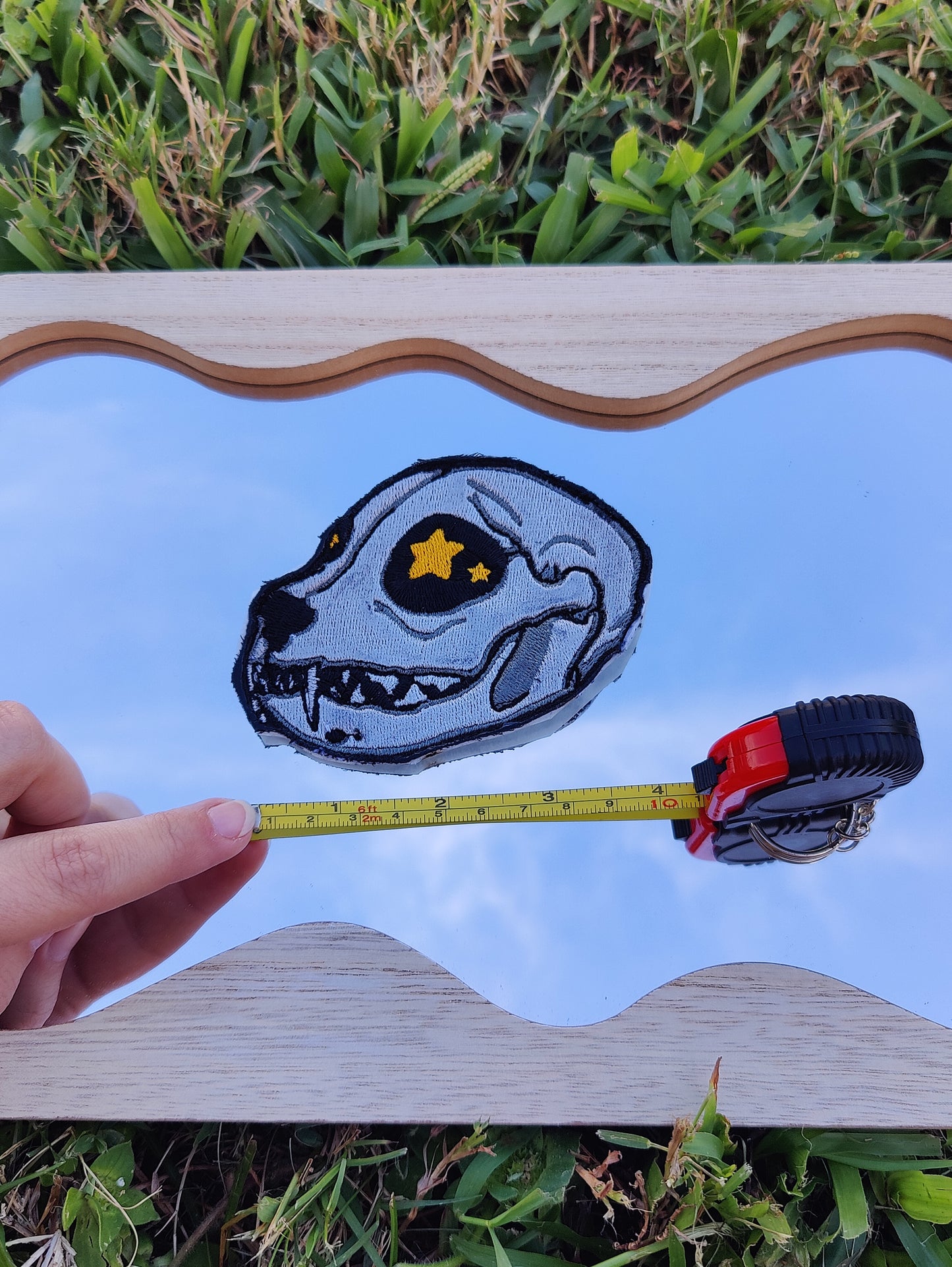 Feline Skull 4" Iron-on Patch