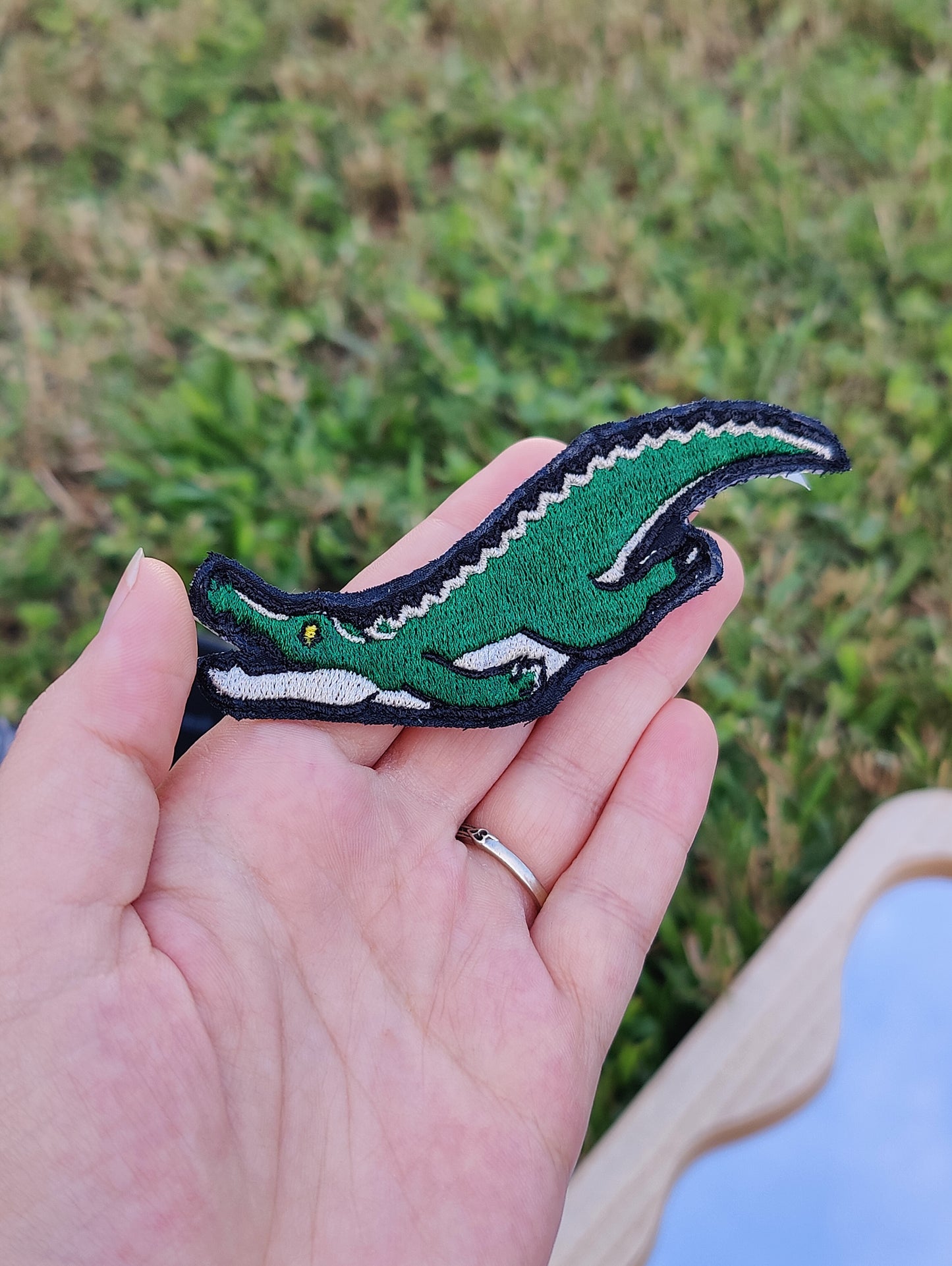 "Tangerine" Alligator 4" Iron-on Patch