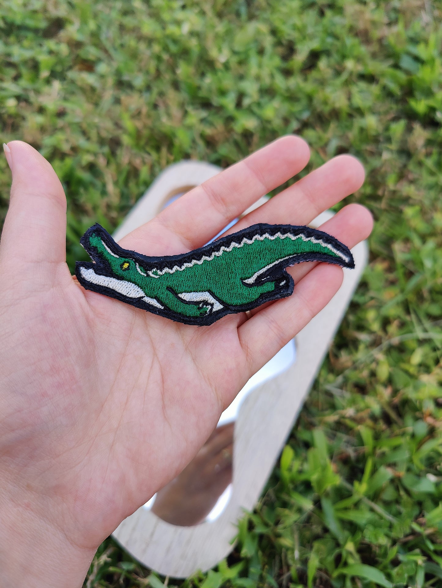 "Tangerine" Alligator 4" Iron-on Patch