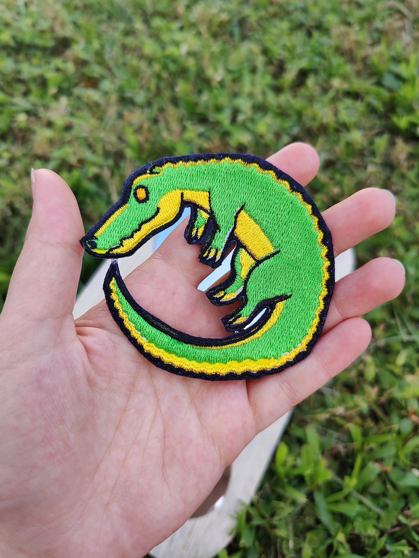 "Ouroboros" Alligator 4" Iron-on Patch