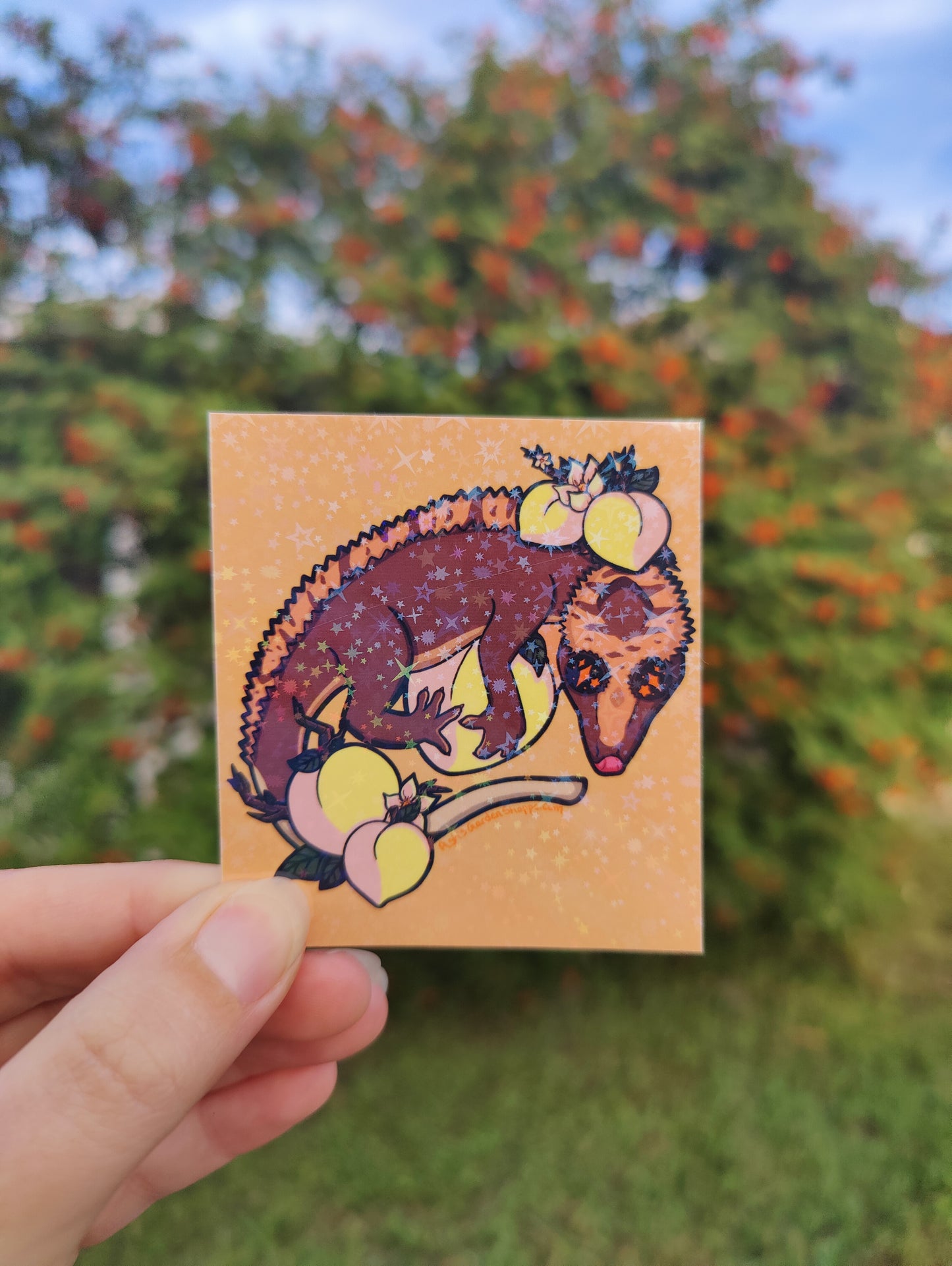 "Another Day In Paradise" Crested Gecko 3" Holographic Sticker