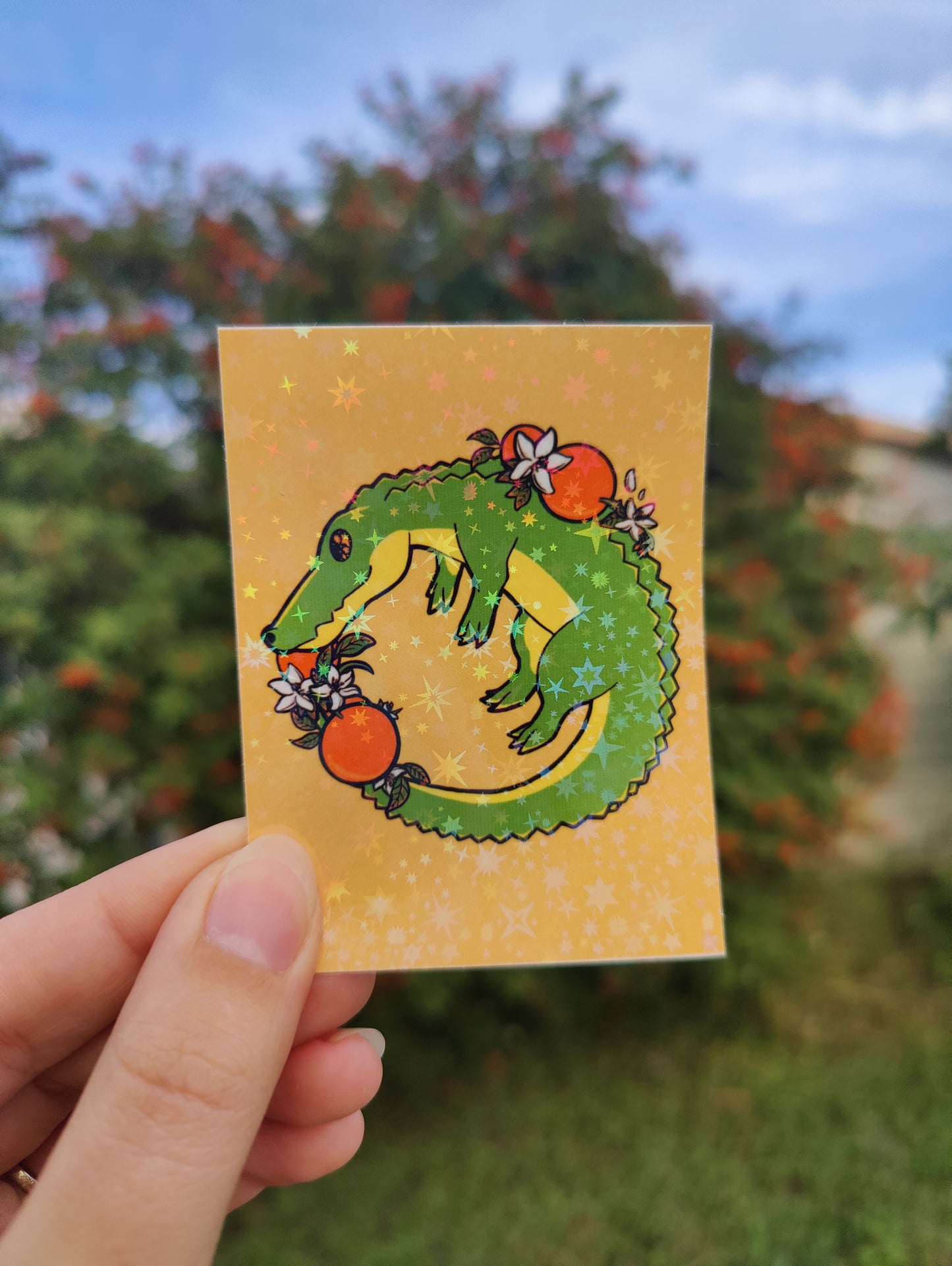"Swamp Life" Alligator 3" Holographic Sticker