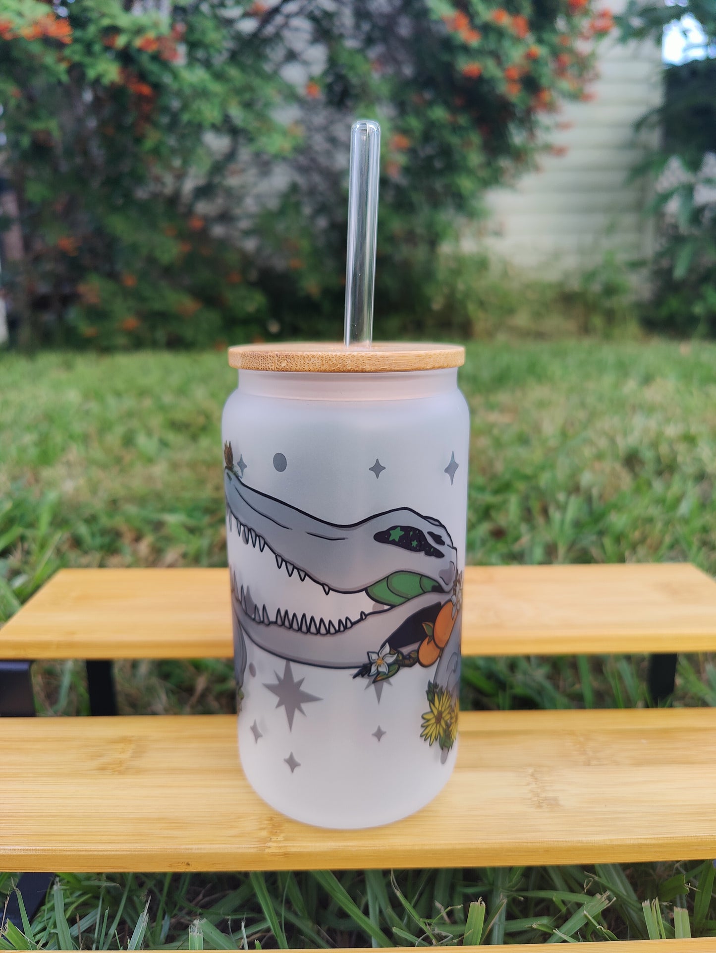 Nature Skulls Group 16oz Glass Can