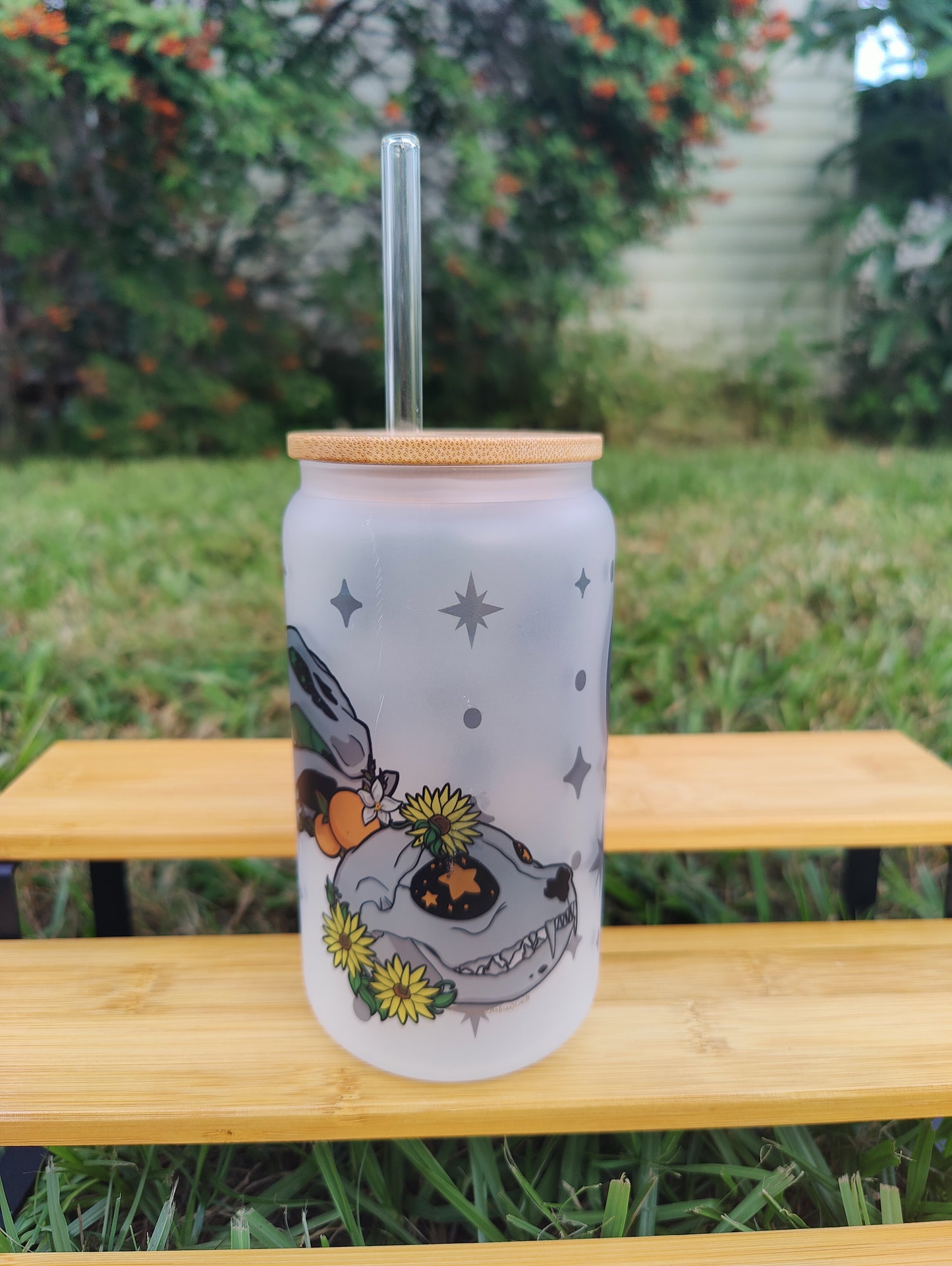 Nature Skulls Group 16oz Glass Can