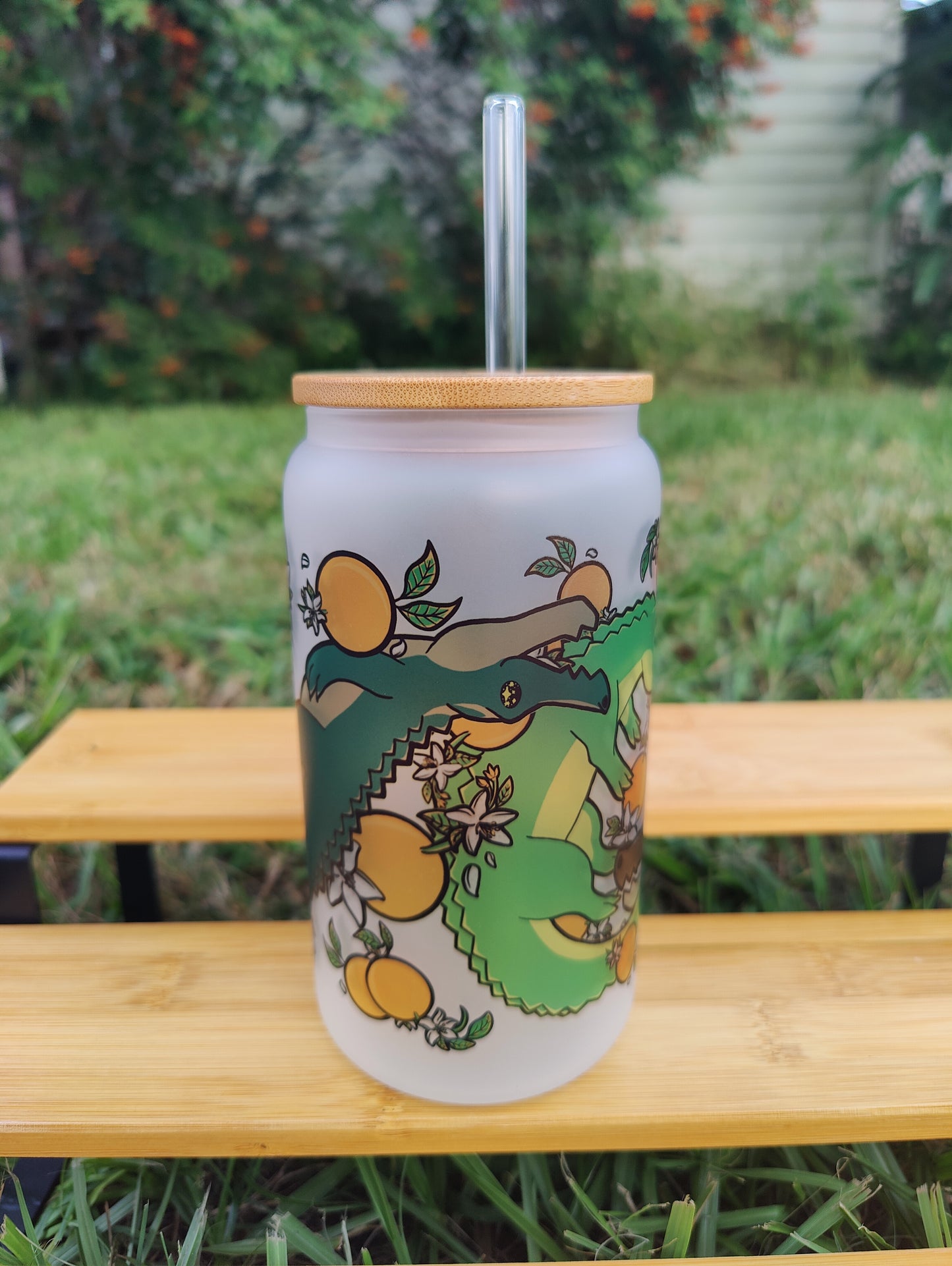 "Trinity" Alligator 16oz Glass Can