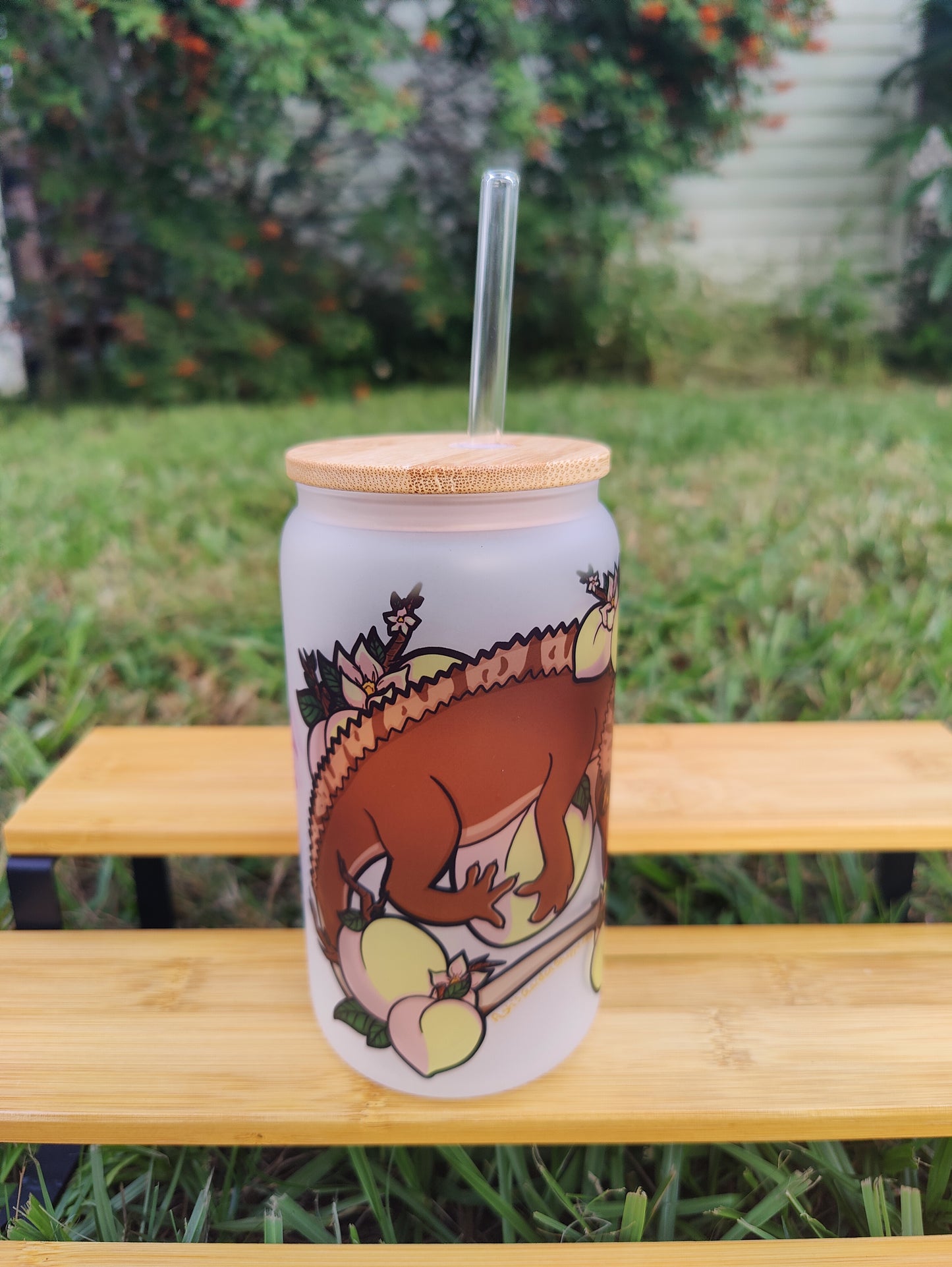 "Another Day In Paradise" Crested Gecko 16oz Glass Can