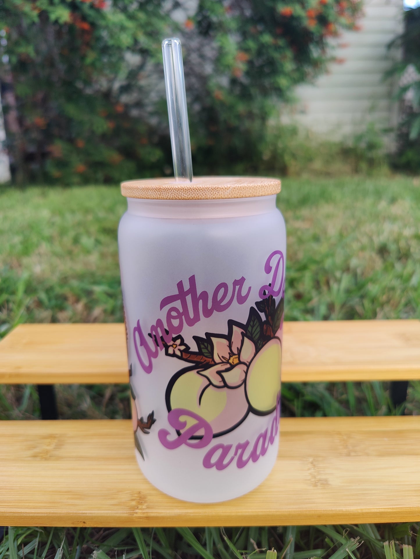 "Another Day In Paradise" Crested Gecko 16oz Glass Can