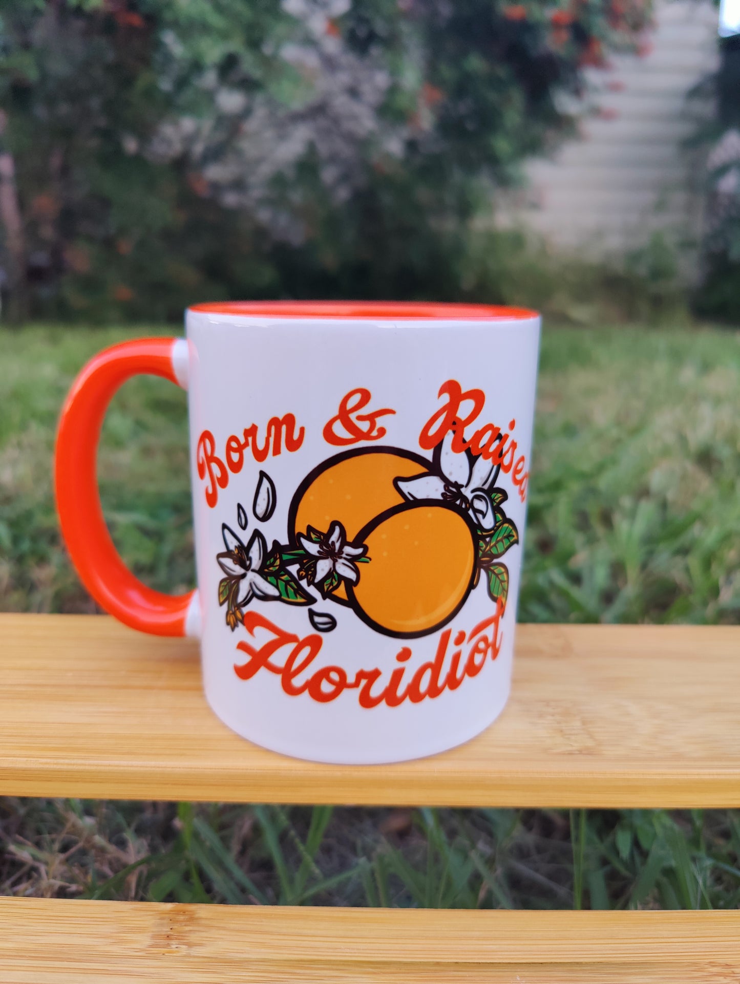 "Born and Raised Floridiot" Alligator 11oz Coffee Mug