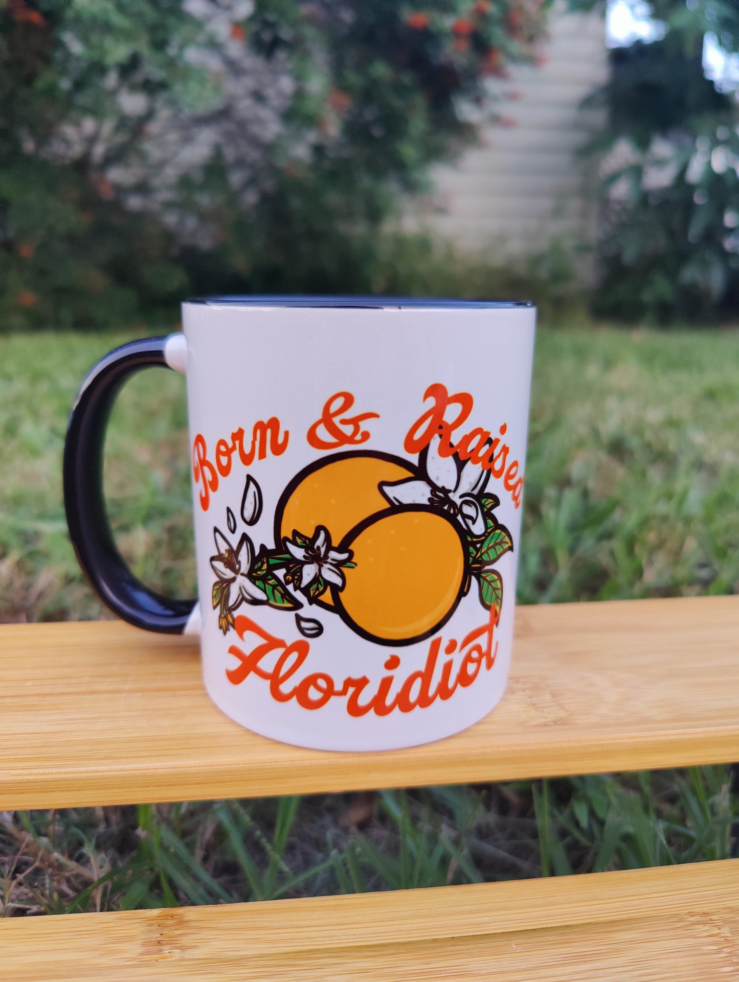 "Born and Raised Floridiot" Alligator 11oz Coffee Mug