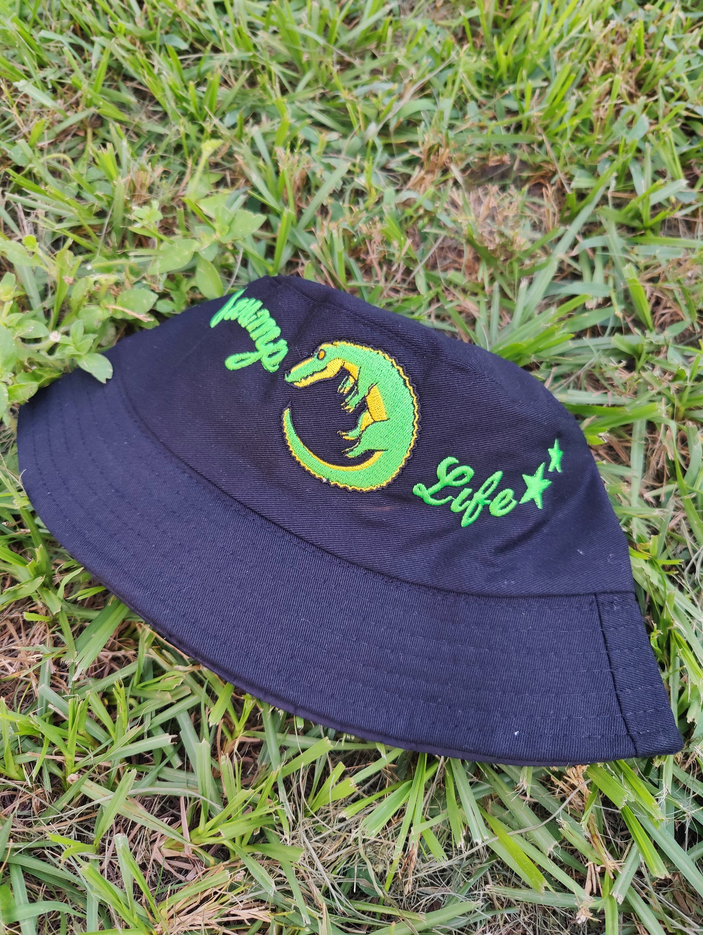 "Swamp Life" Alligator Black Bucket Hat