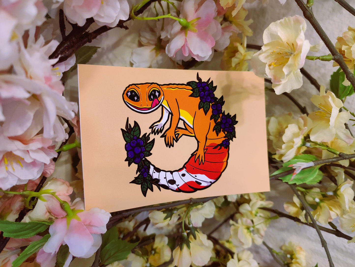 "Citrus" Leopard Gecko 4x6 Matte Art Print