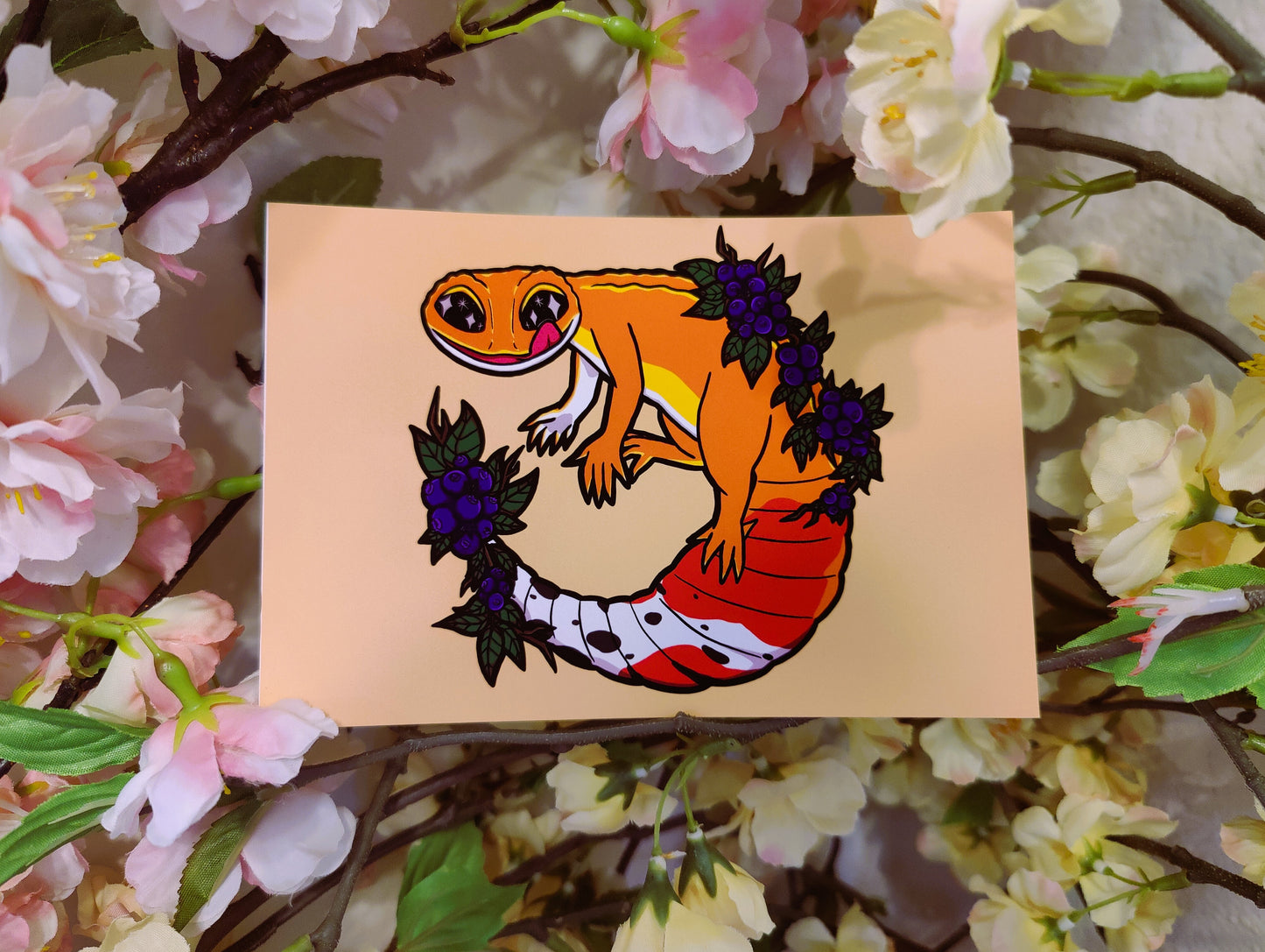 "Citrus" Leopard Gecko 4x6 Matte Art Print