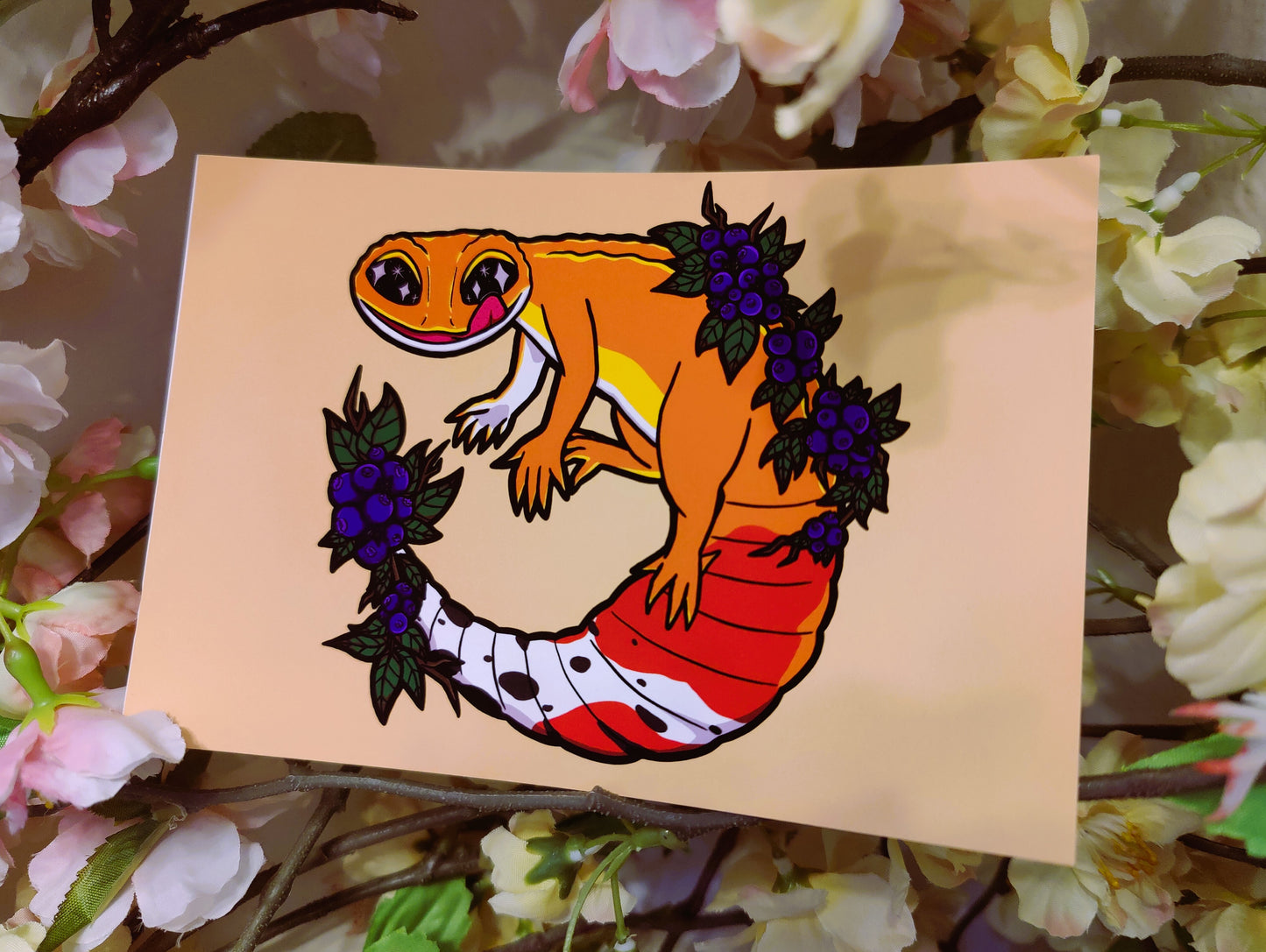 "Citrus" Leopard Gecko 4x6 Matte Art Print
