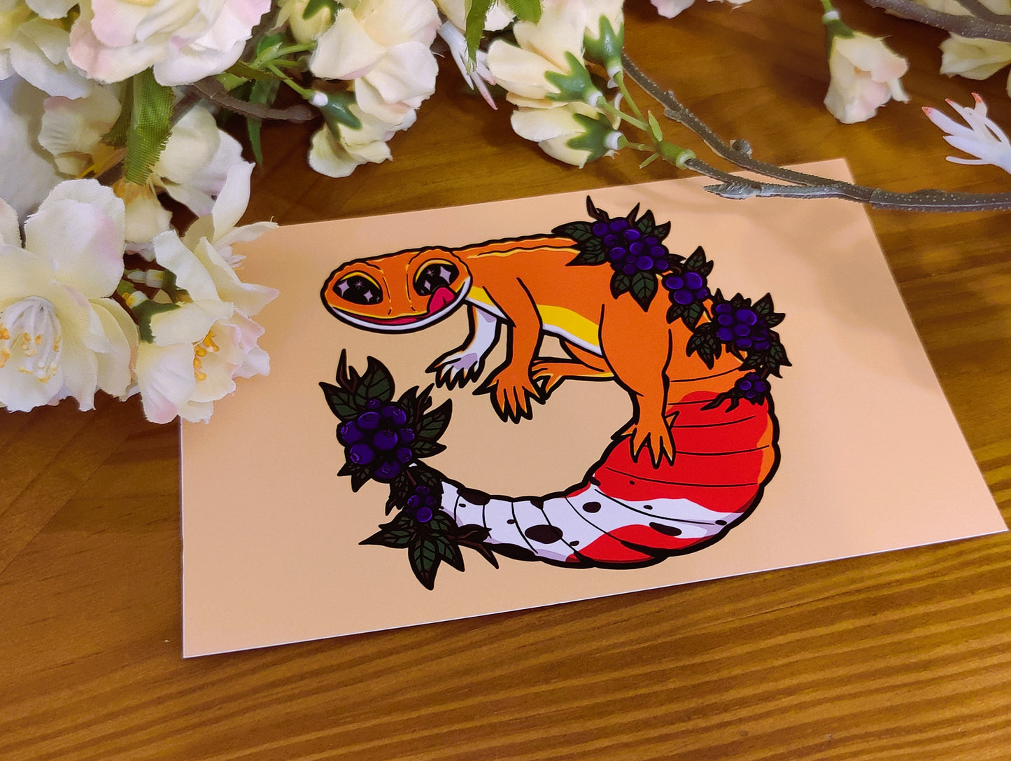 "Citrus" Leopard Gecko 4x6 Matte Art Print