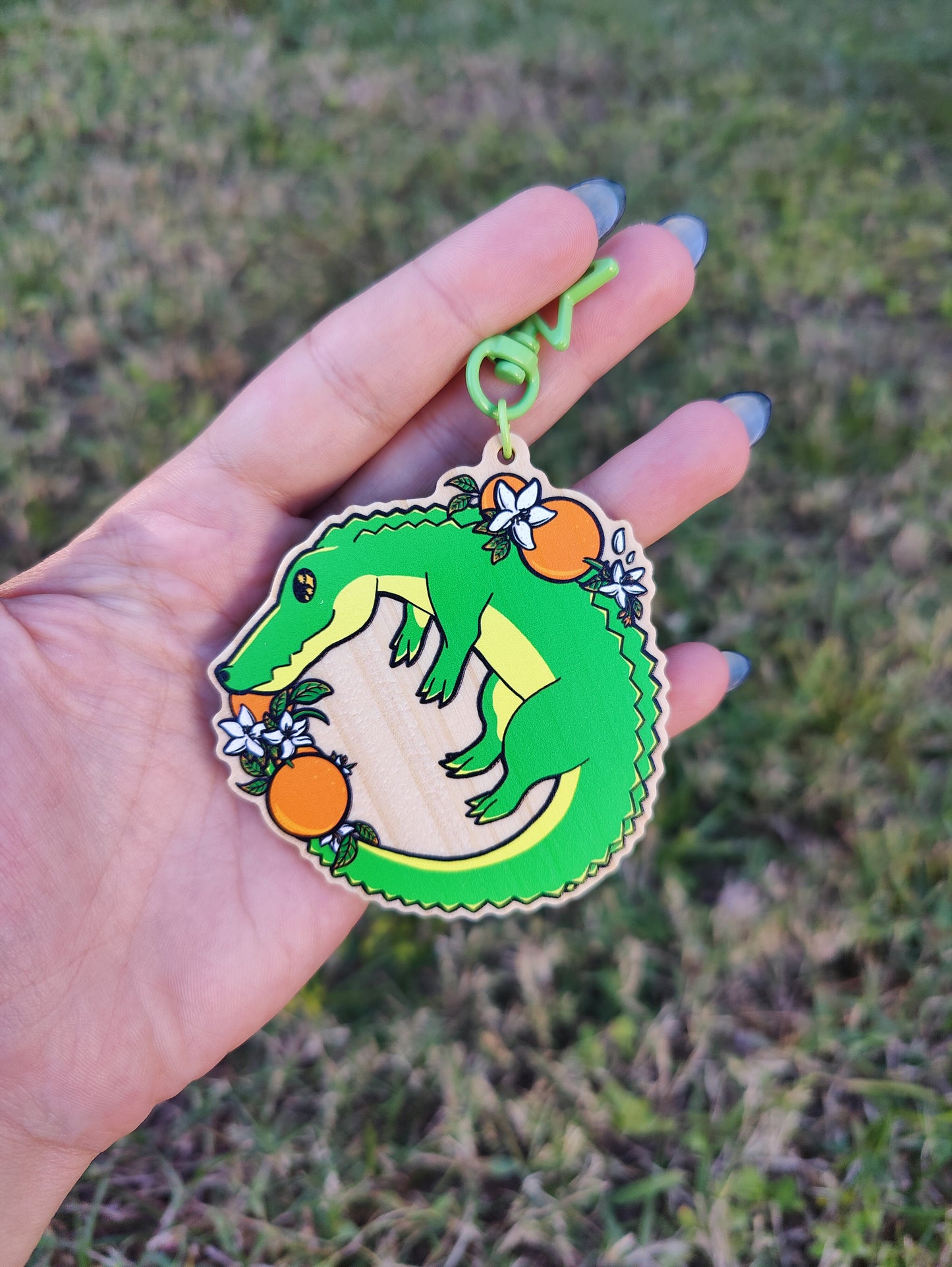 Ouroboros Alligator 3" Wooden Charm