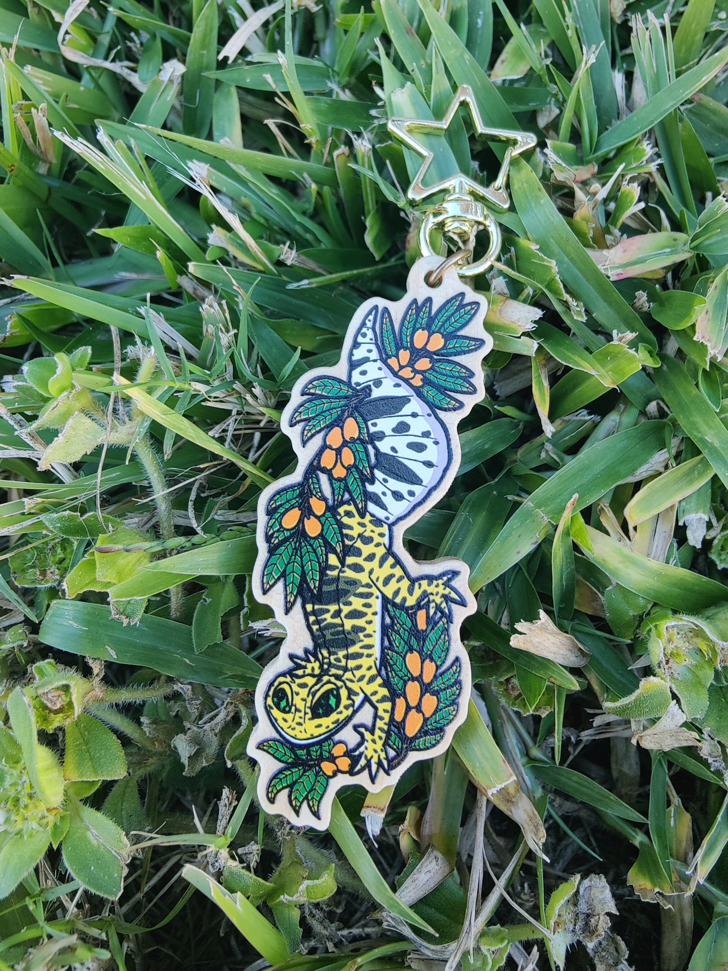 Leopard Gecko 3" Wooden Charm
