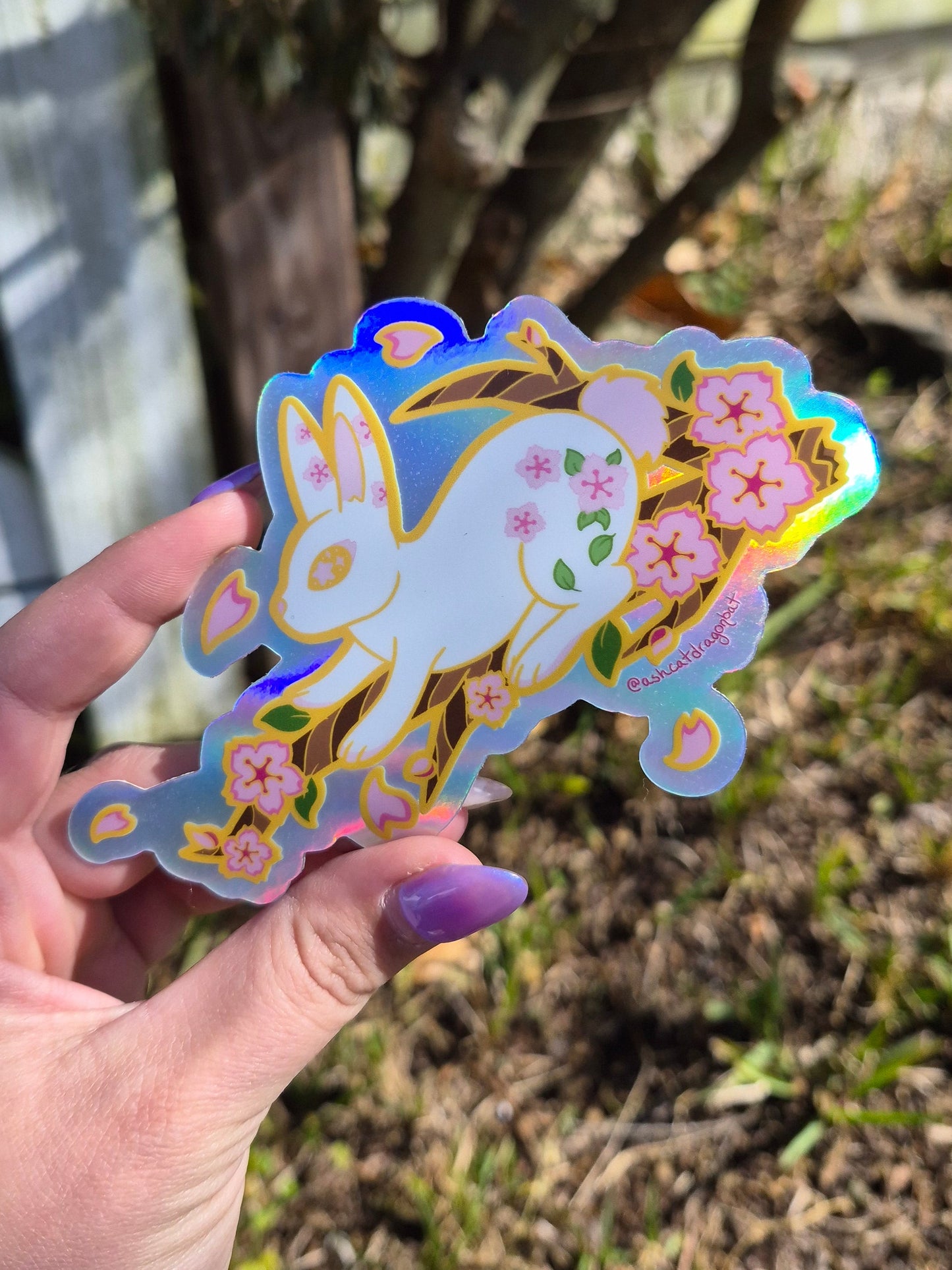 Sakura Bunny 5" Holographic Sticker