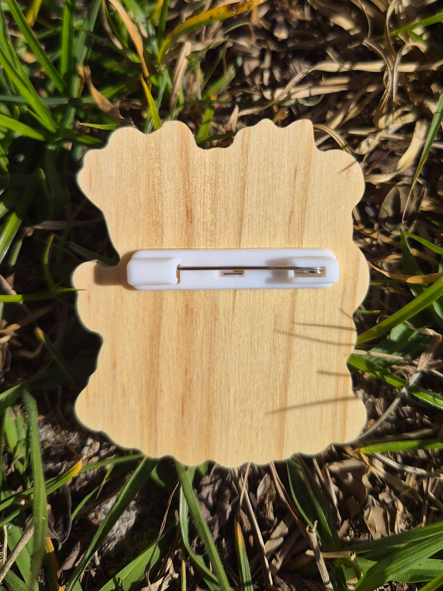 Minding My Bubbles 2.5" Wooden Pin Badge