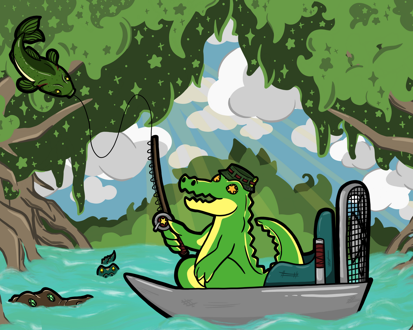 Gator Gone Fishin' Mouse-pad