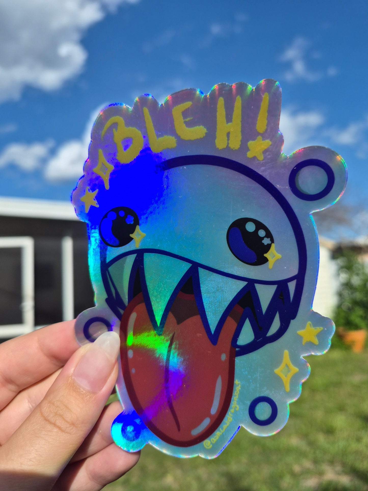 "BLEH!" 5" Holographic Sticker