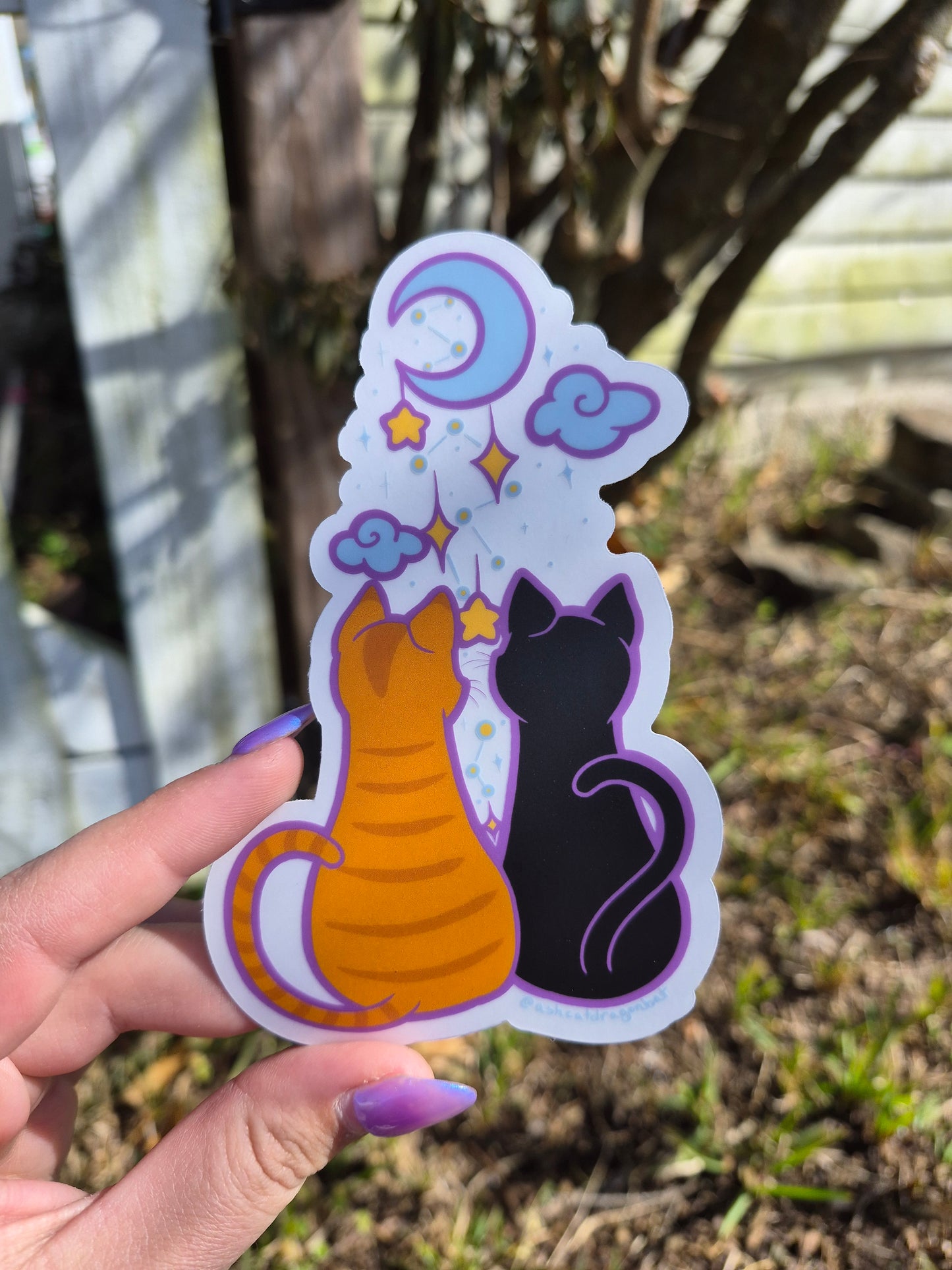 Cat-Stellation 5" Clear Matte Car Sticker
