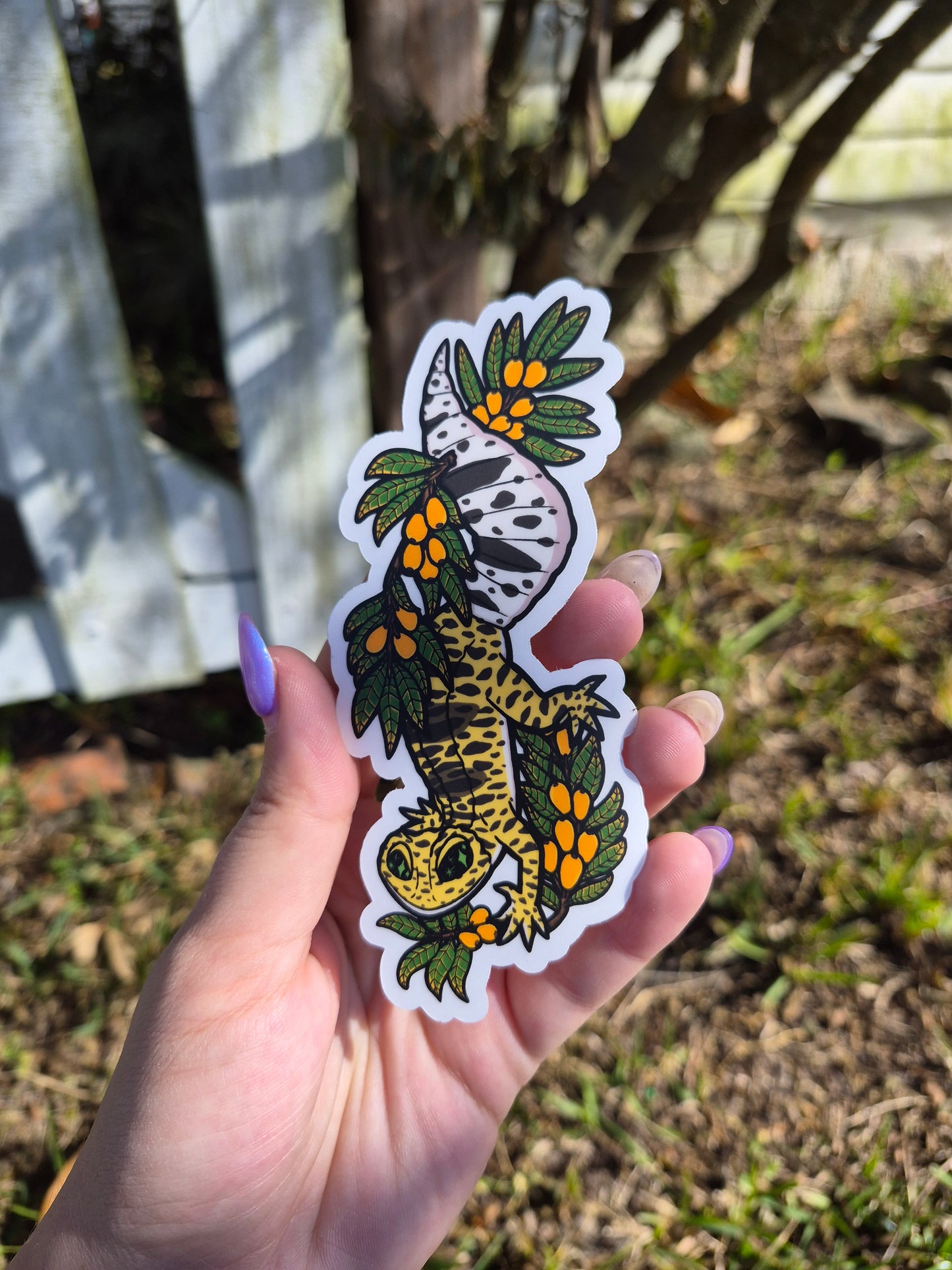 Leopard Gecko 5" Clear Matte Car Sticker