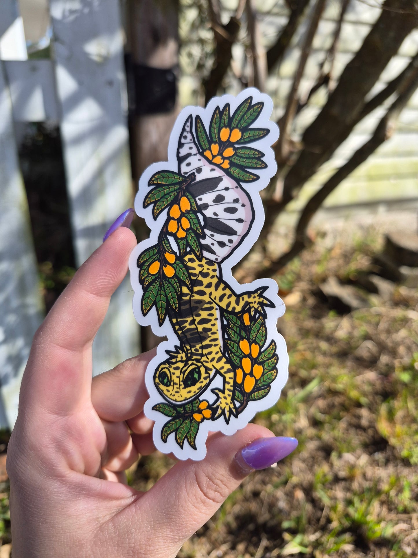 Leopard Gecko 5" Clear Matte Car Sticker