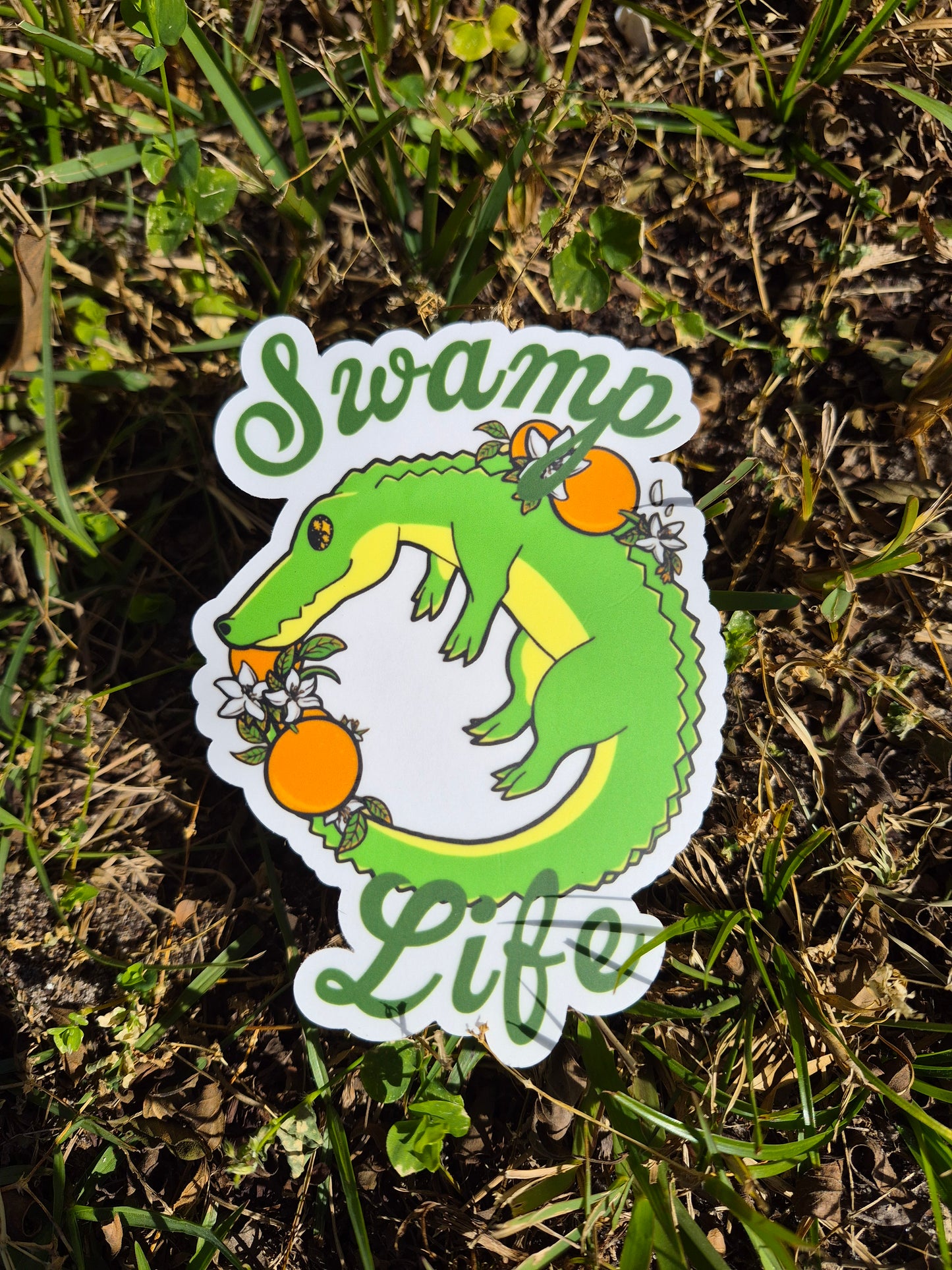 "Swamp Life" Alligator 5" Clear Matte Car Sticker