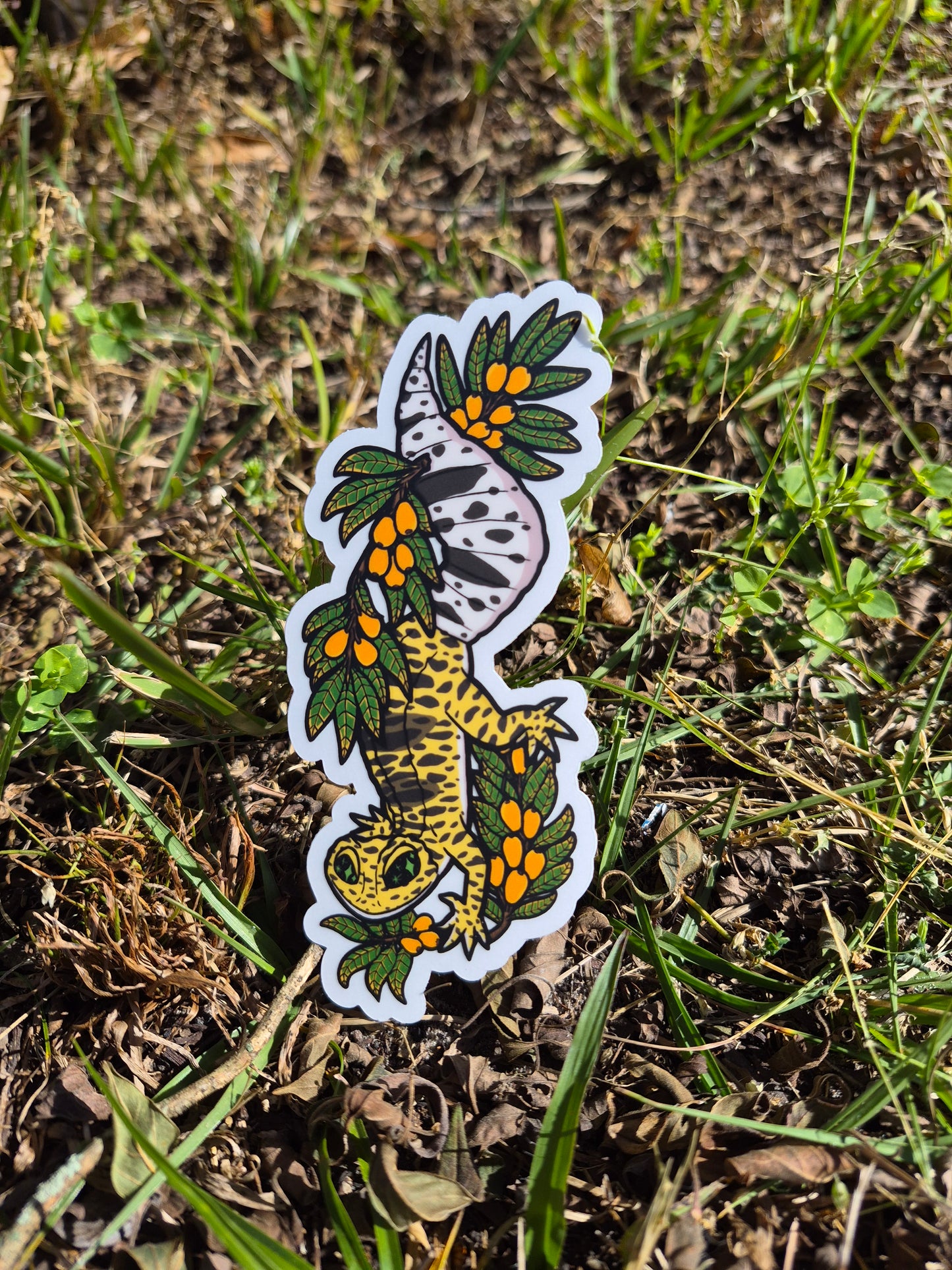 Leopard Gecko 5" Clear Matte Car Sticker