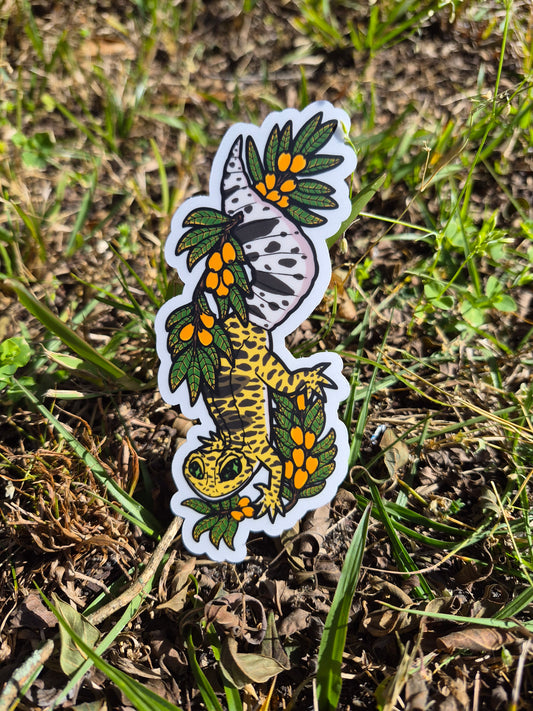 Leopard Gecko 5" Clear Matte Car Sticker