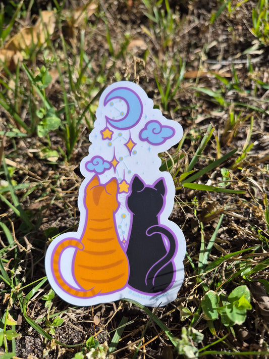 Cat-Stellation 5" Clear Matte Car Sticker