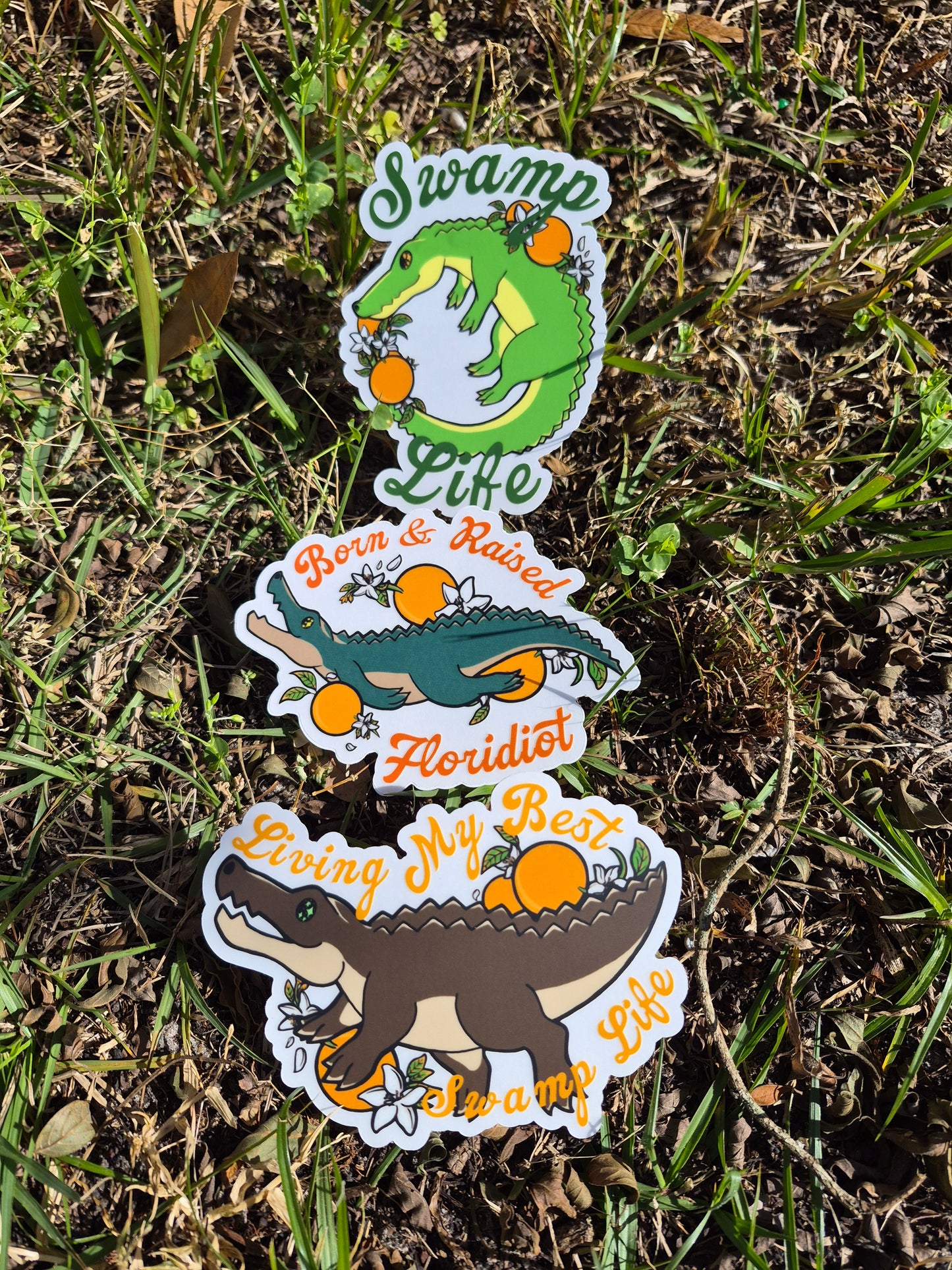 Alligators 5" Clear Matte Car Sticker Pack