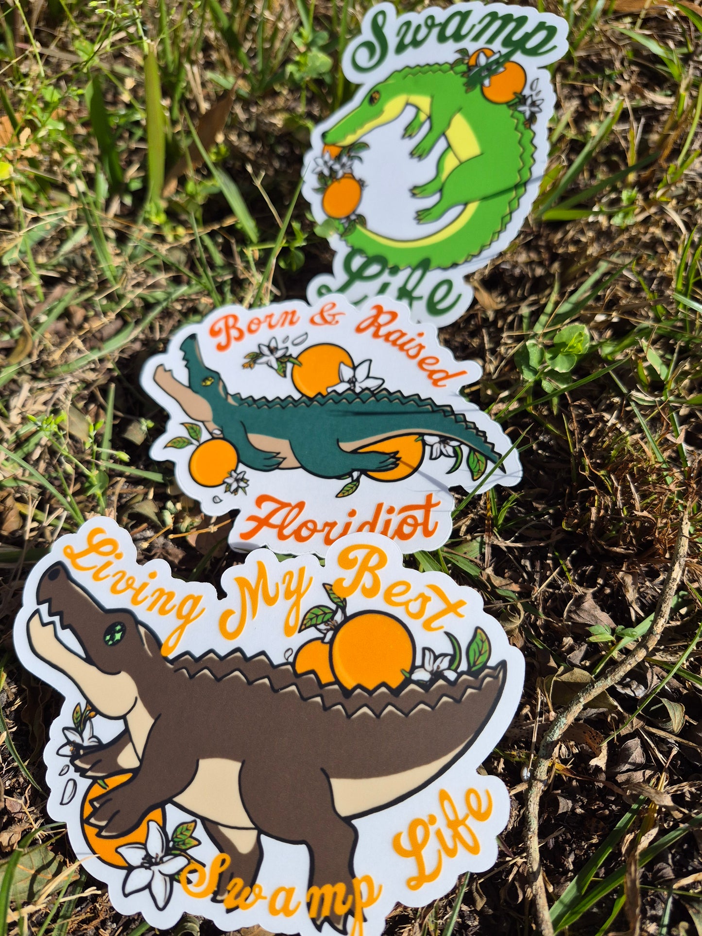 Alligators 5" Clear Matte Car Sticker Pack