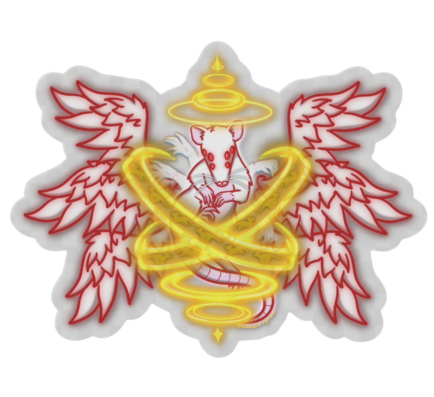 "Biblically Rat-currate Angel" 5" Clear Matte Sticker *PRE-ORDER*
