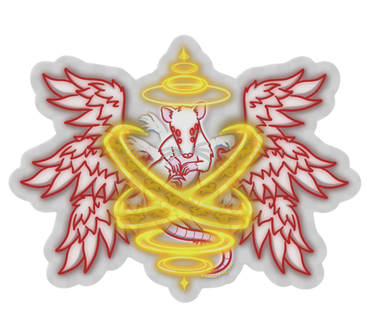 Biblically Rat-currate Angel 5" Clear Matte Sticker
